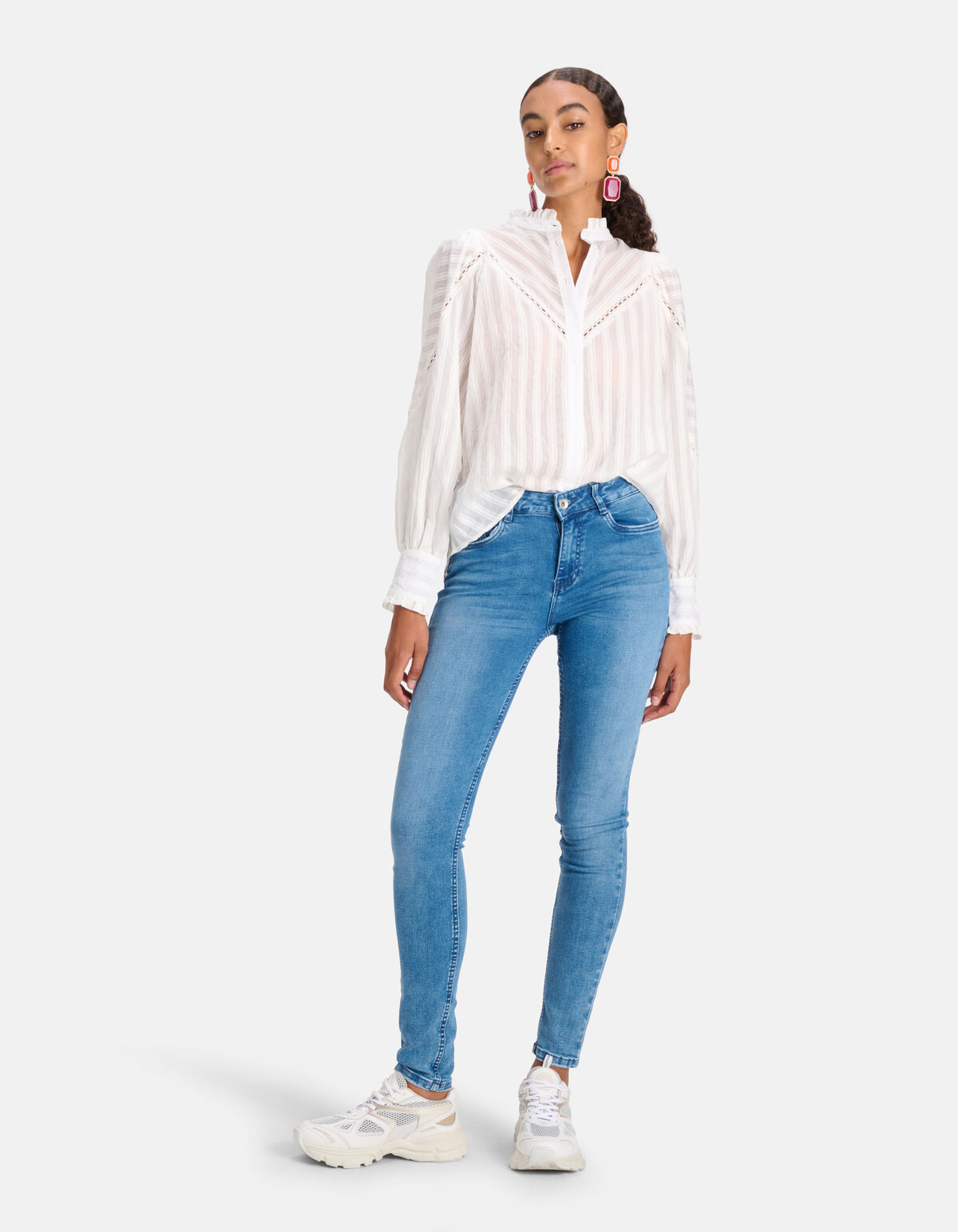 Gestreifte Bluse Off White SHOEBY WOMEN