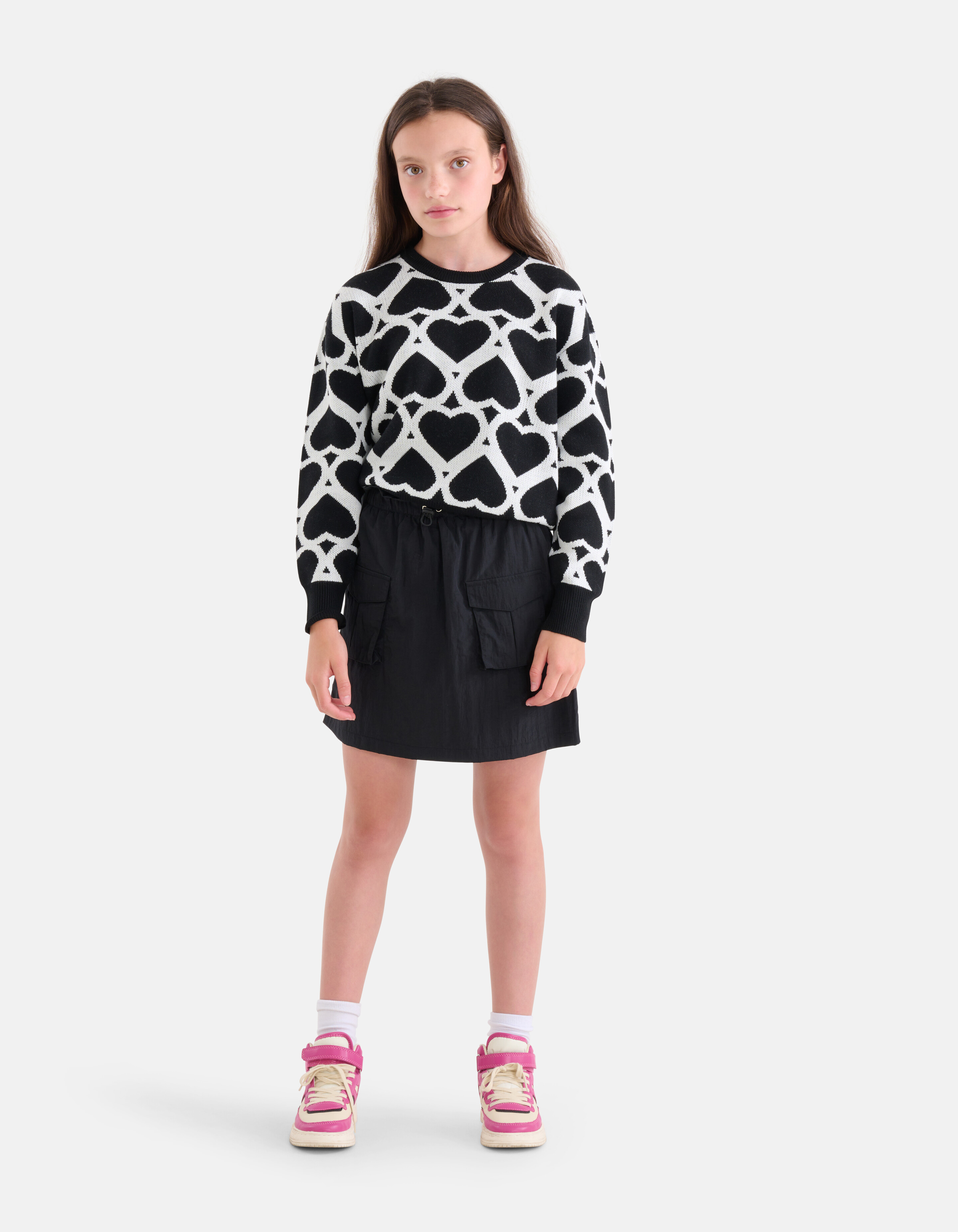 Bedruckter Jacquard-Pullover Schwarz SHOEBY GIRLS