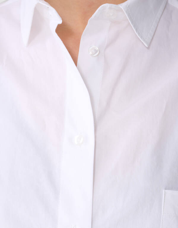 Die Pleat Poplin Bluse Wei&szlig; SHOEBY WOMEN