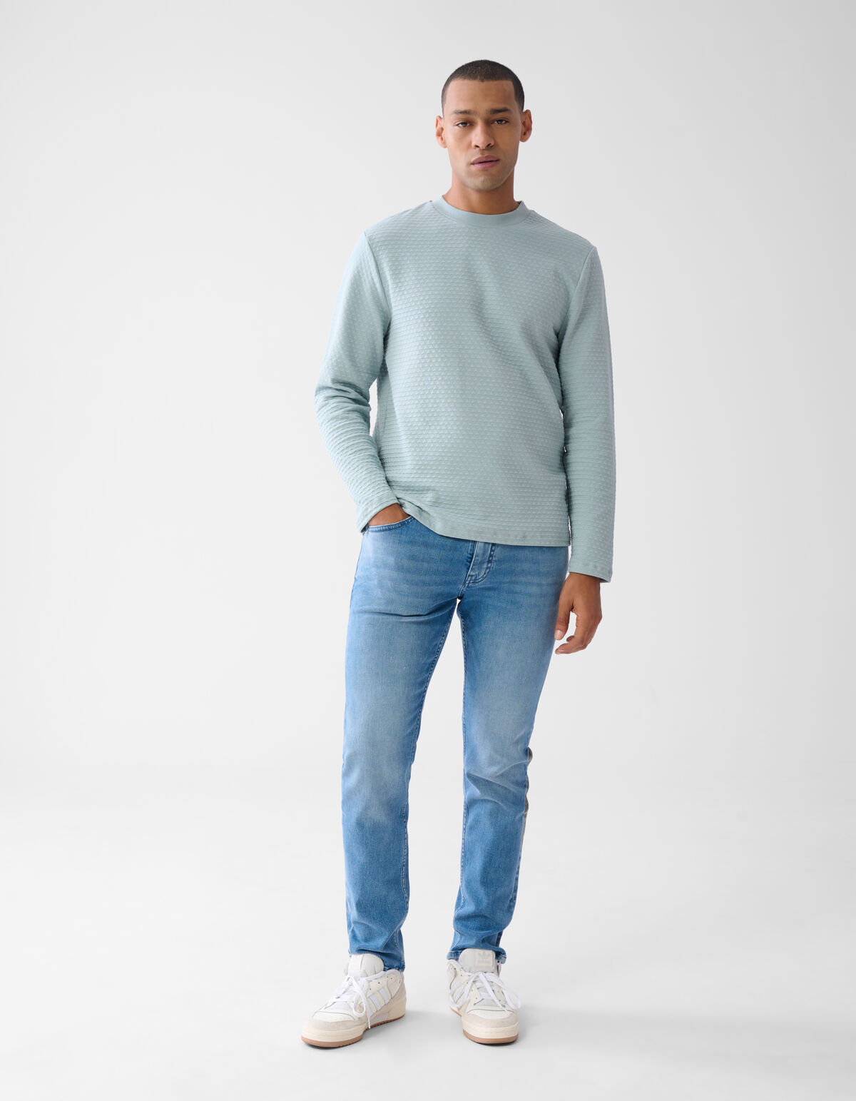 Struktur Langarmshirt Hellgrün SHOEBY MEN