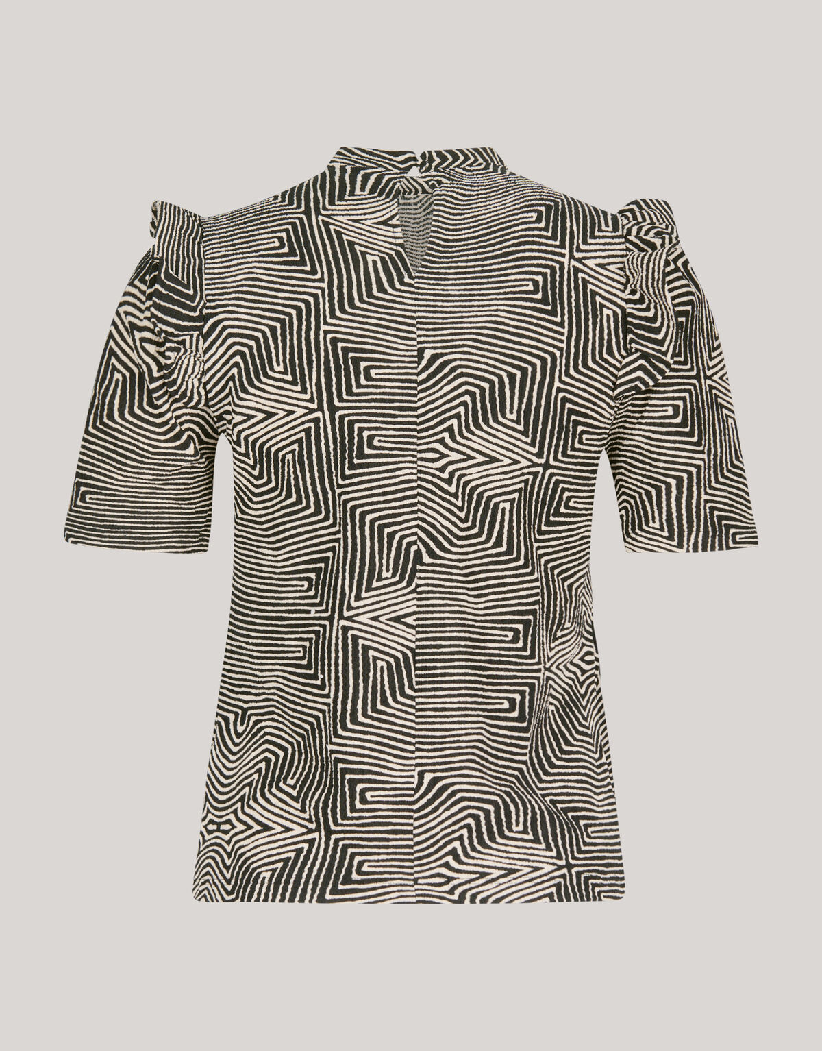 Crinkle Ruffle Top Off White/Schwarz SHOEBY WOMEN