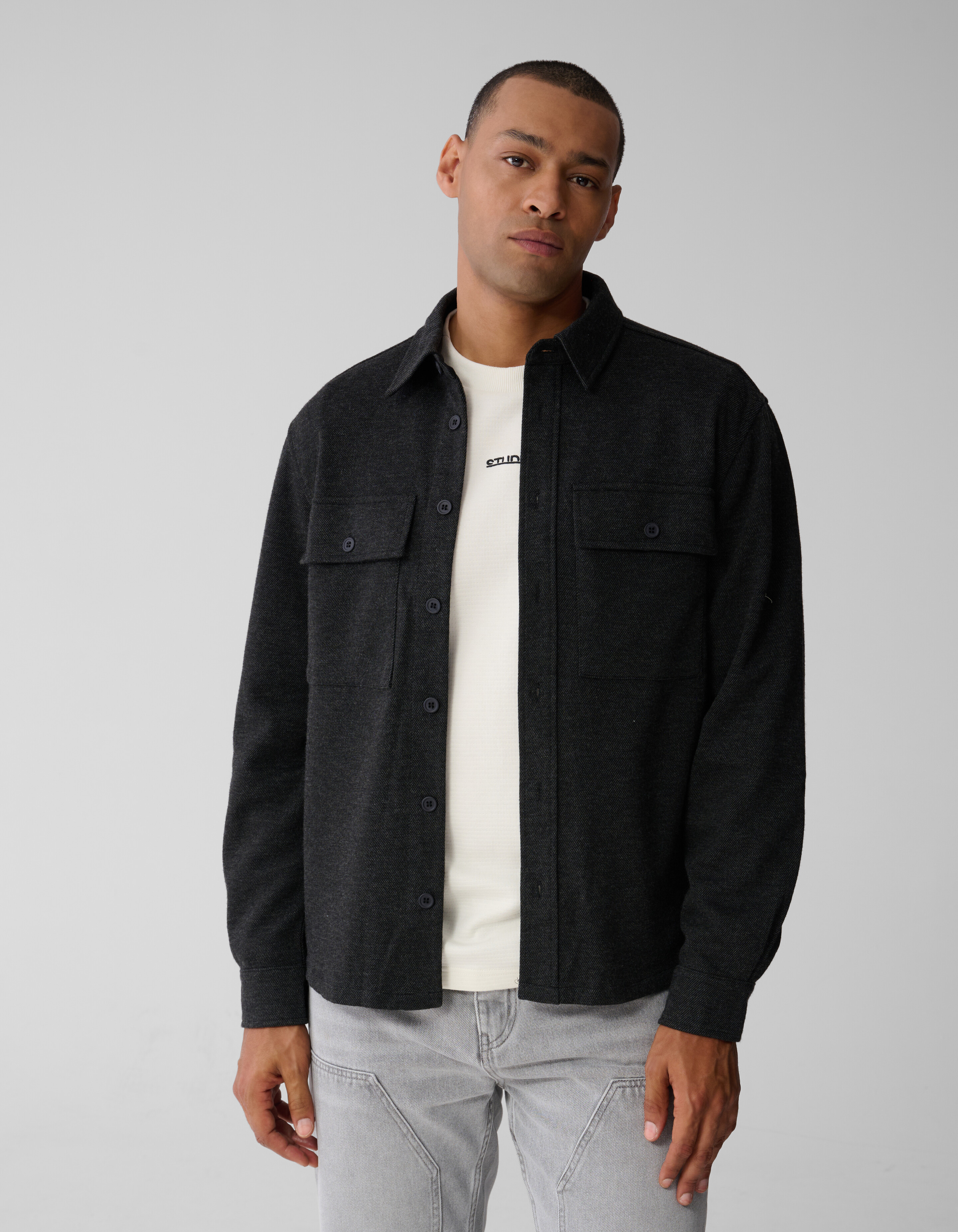 Soft Overshirt Dunkelgrau SHOEBY MEN