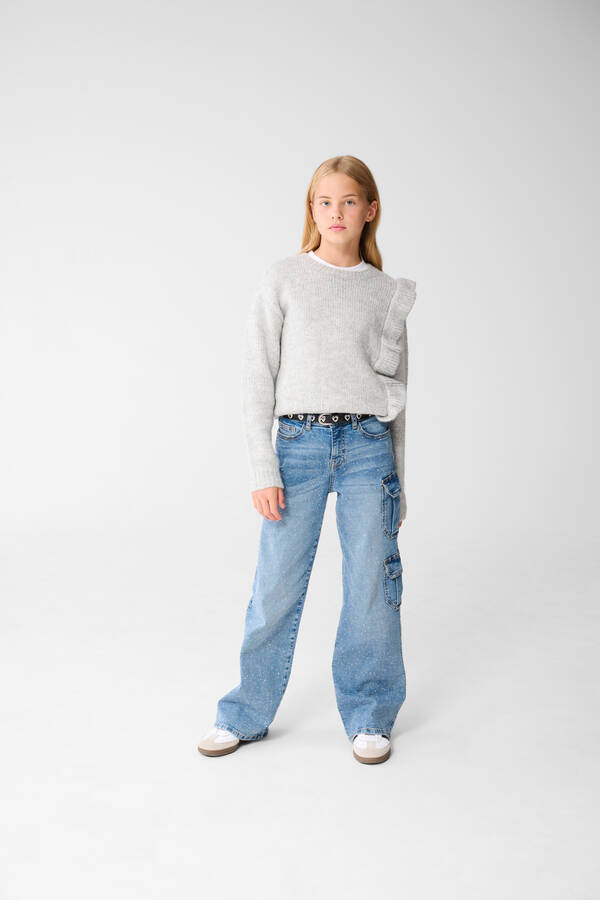 Pocket Strass Straight Fit Jeans Blau SHOEBY GIRLS
