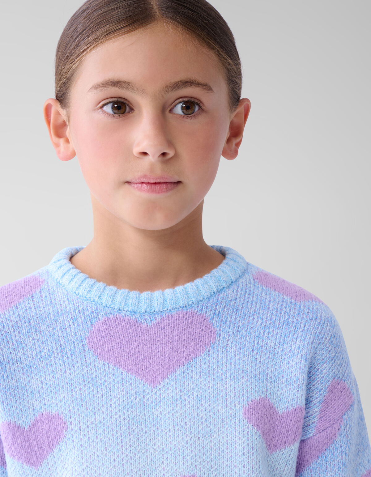 Herz bedruckter Degrade Pullover Blau SHOEBY GIRLS