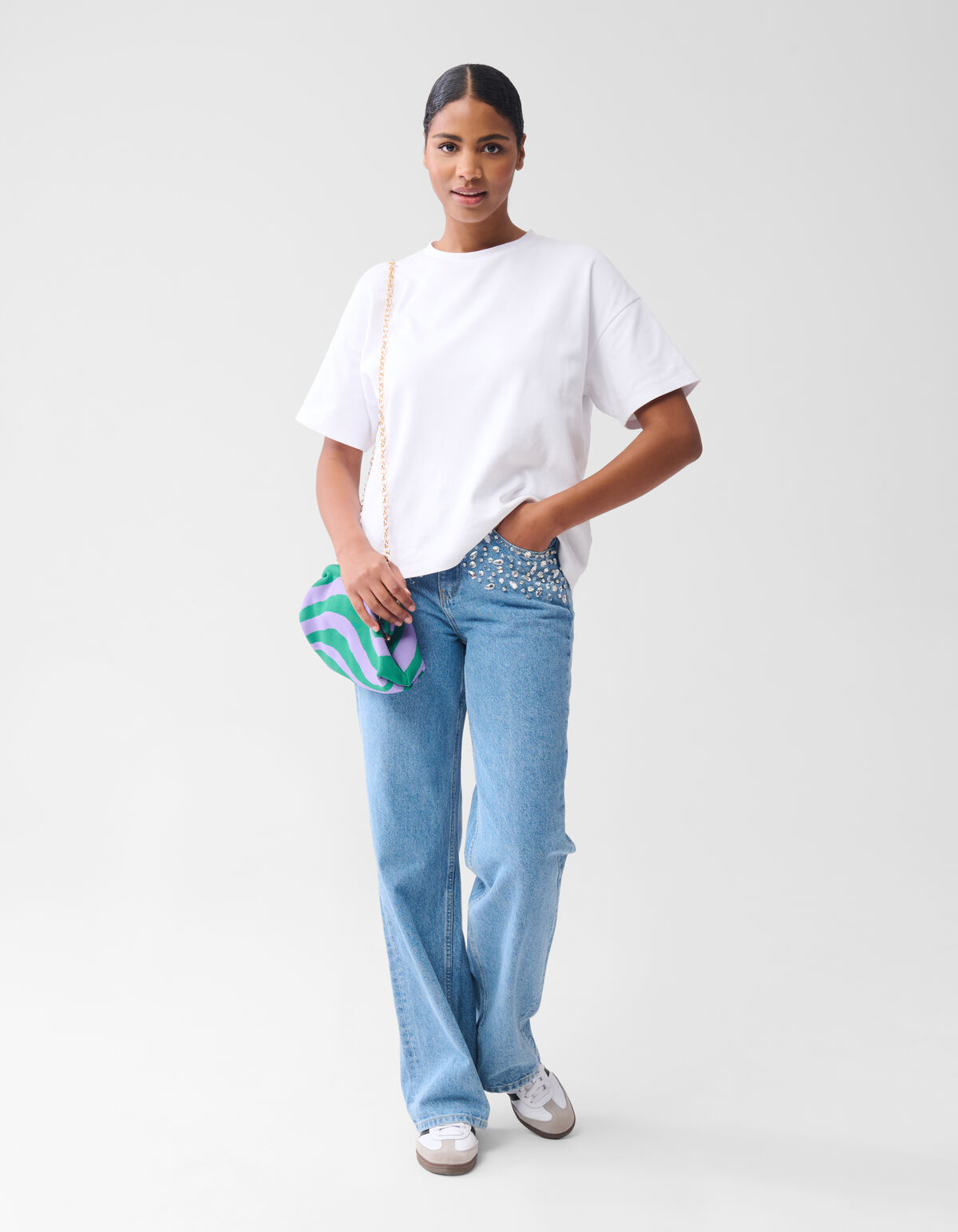 gestrickte Clutch in Gr&uuml;n SHOEBY ACCESSOIRES