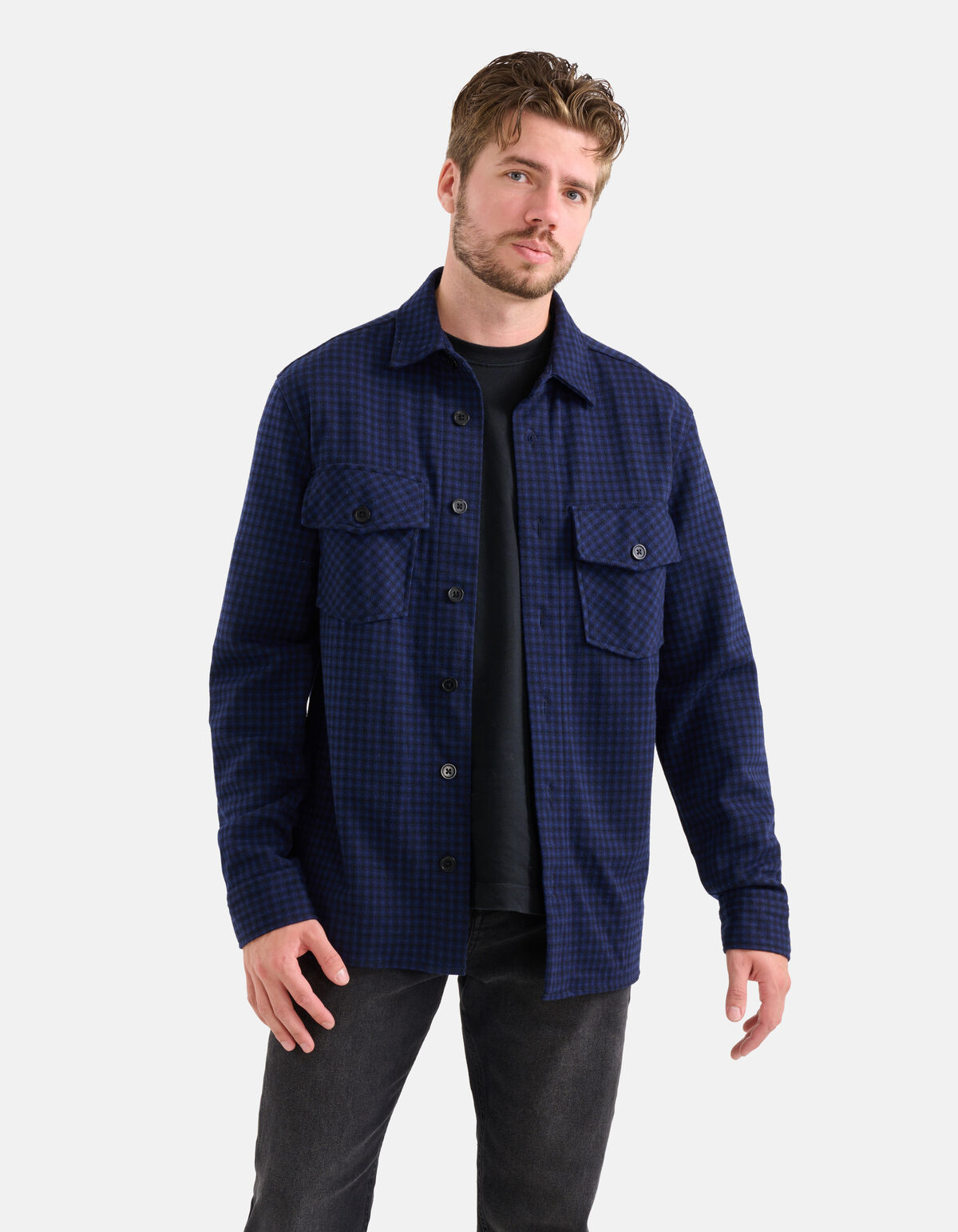 Kariertes Überhemd Dunkelblau SHOEBY MEN