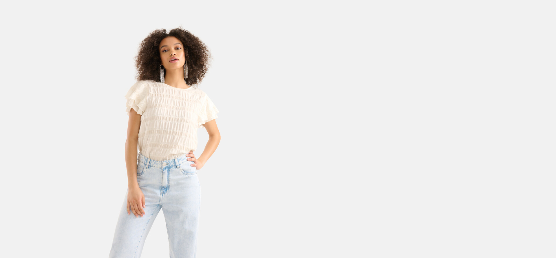 Sand Rüschen Top SHOEBY WOMEN