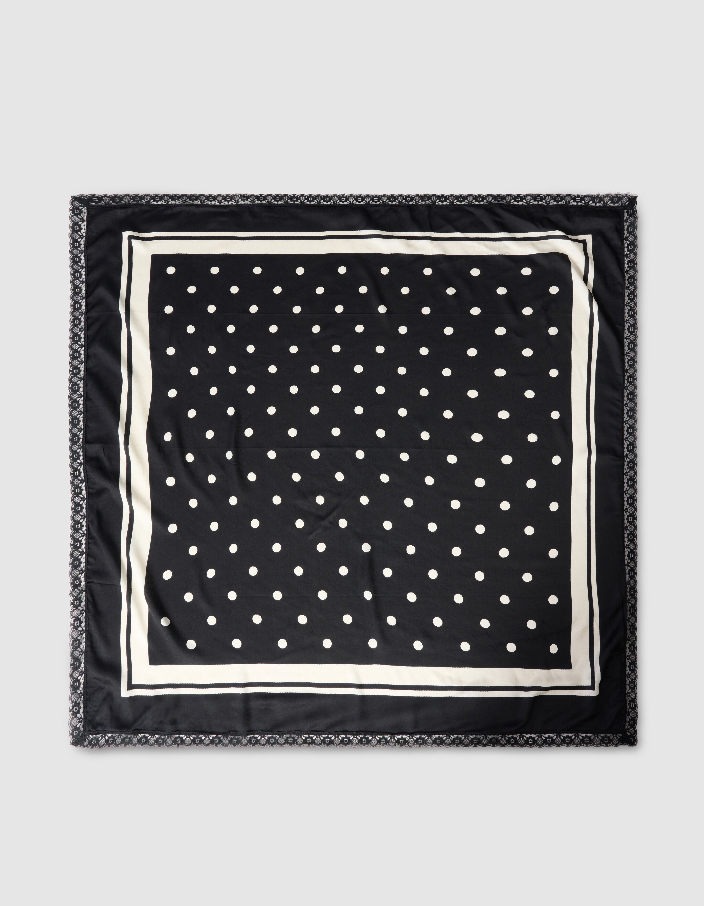 Kanten Polkadot Schal Schwarz/Wei&szlig; SHOEBY ACCESSOIRES