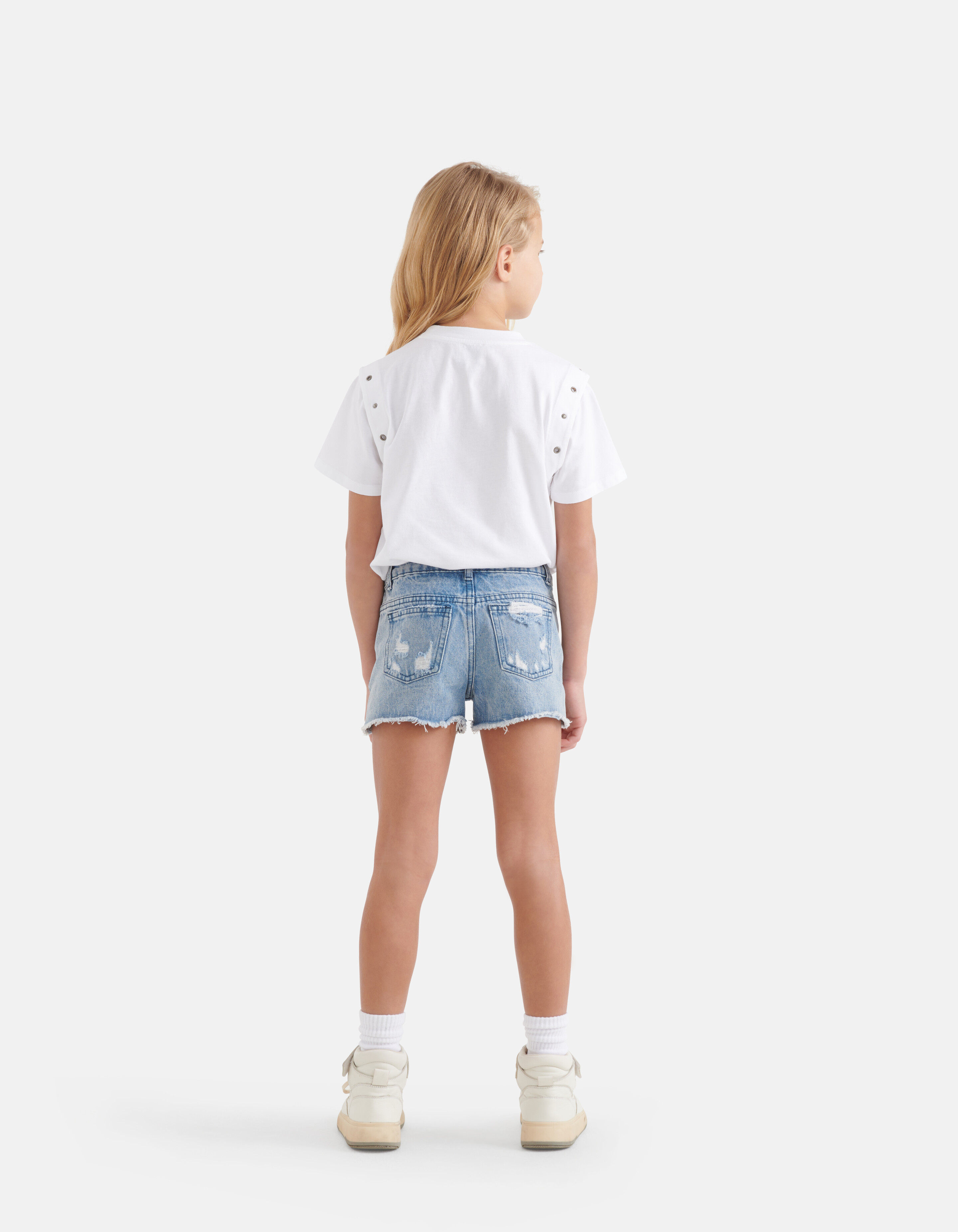 Ösen-T-Shirt Weiß SHOEBY GIRLS