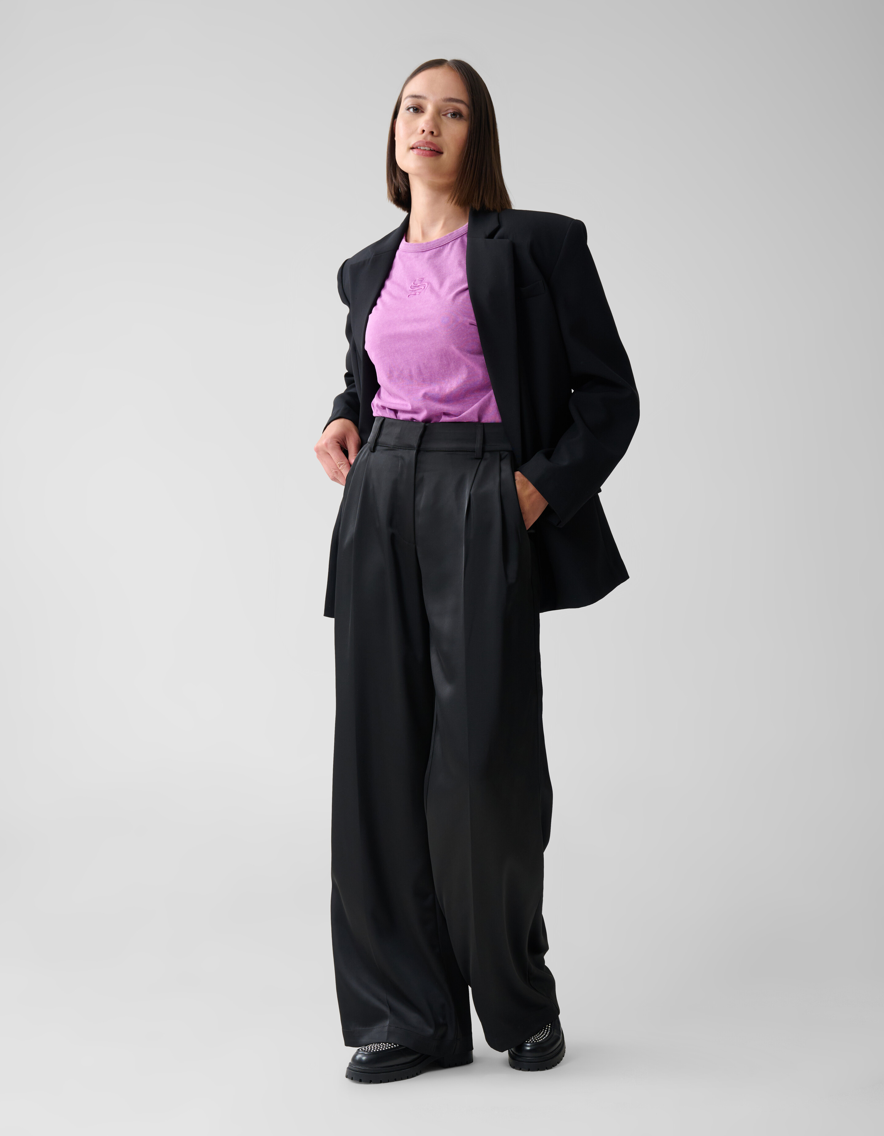 Breite Satinhose Schwarz SHOEBY WOMEN