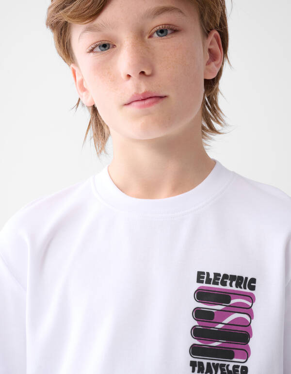 Artwork Langarm-T-Shirt Off White SHOEBY BOYS