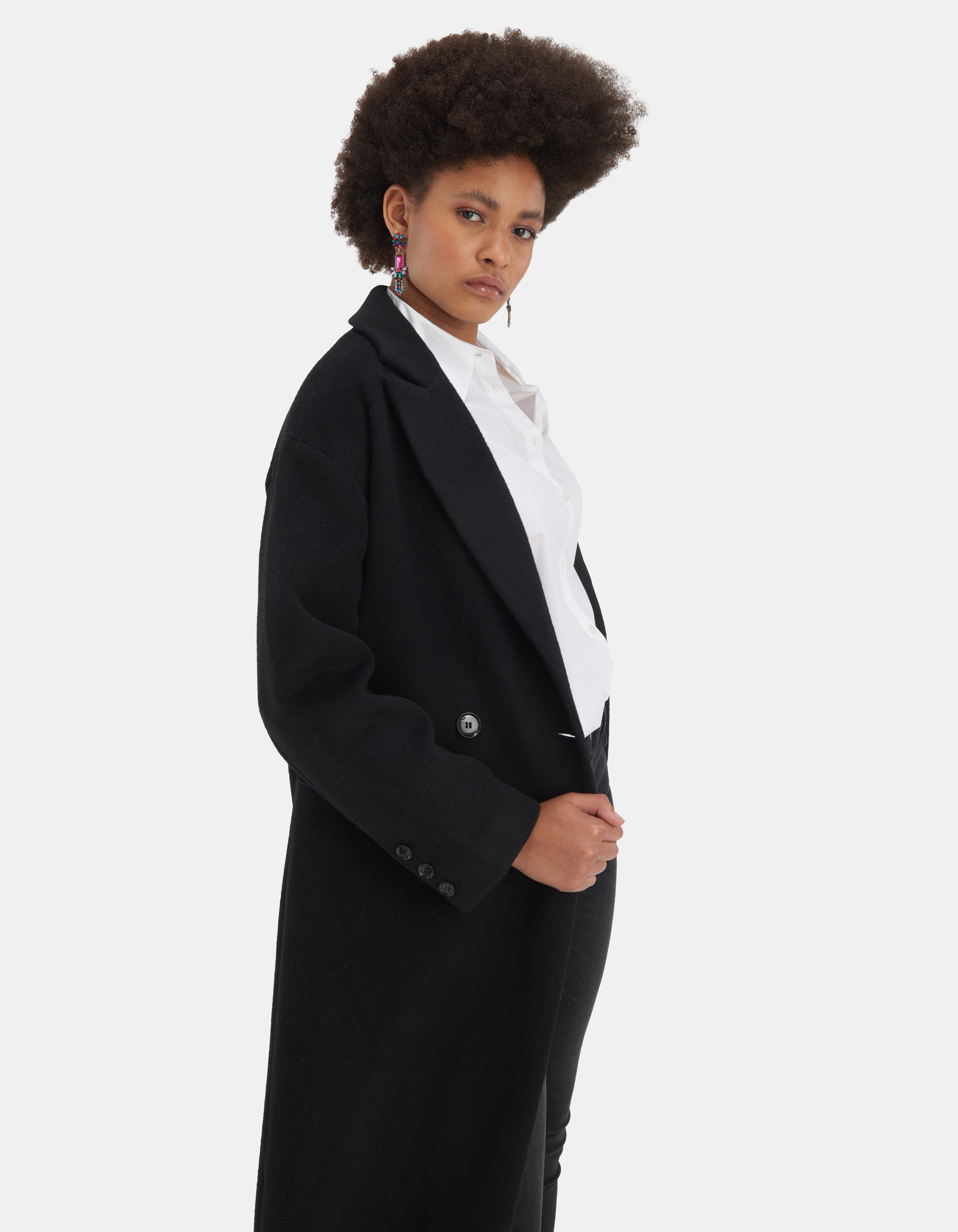 Robbie wool coat long sale