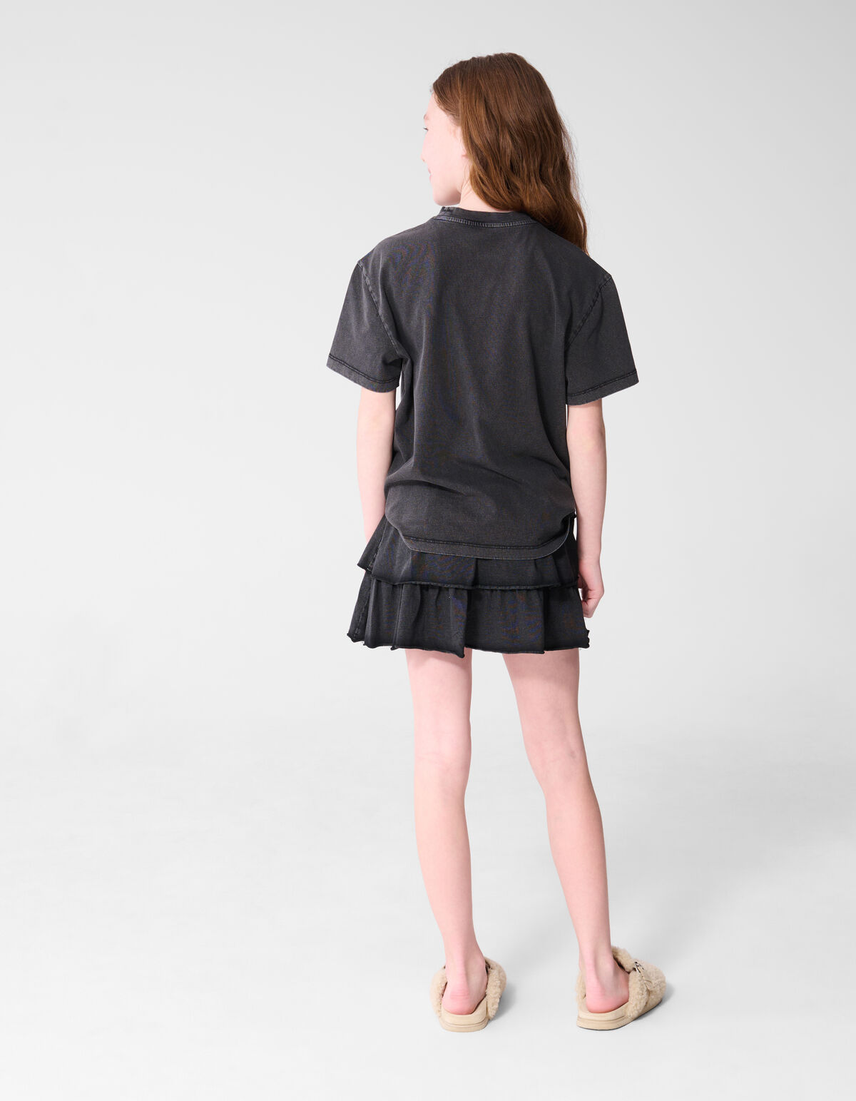 Fischstickerei T-Shirt Dunkelgrau SHOEBY GIRLS