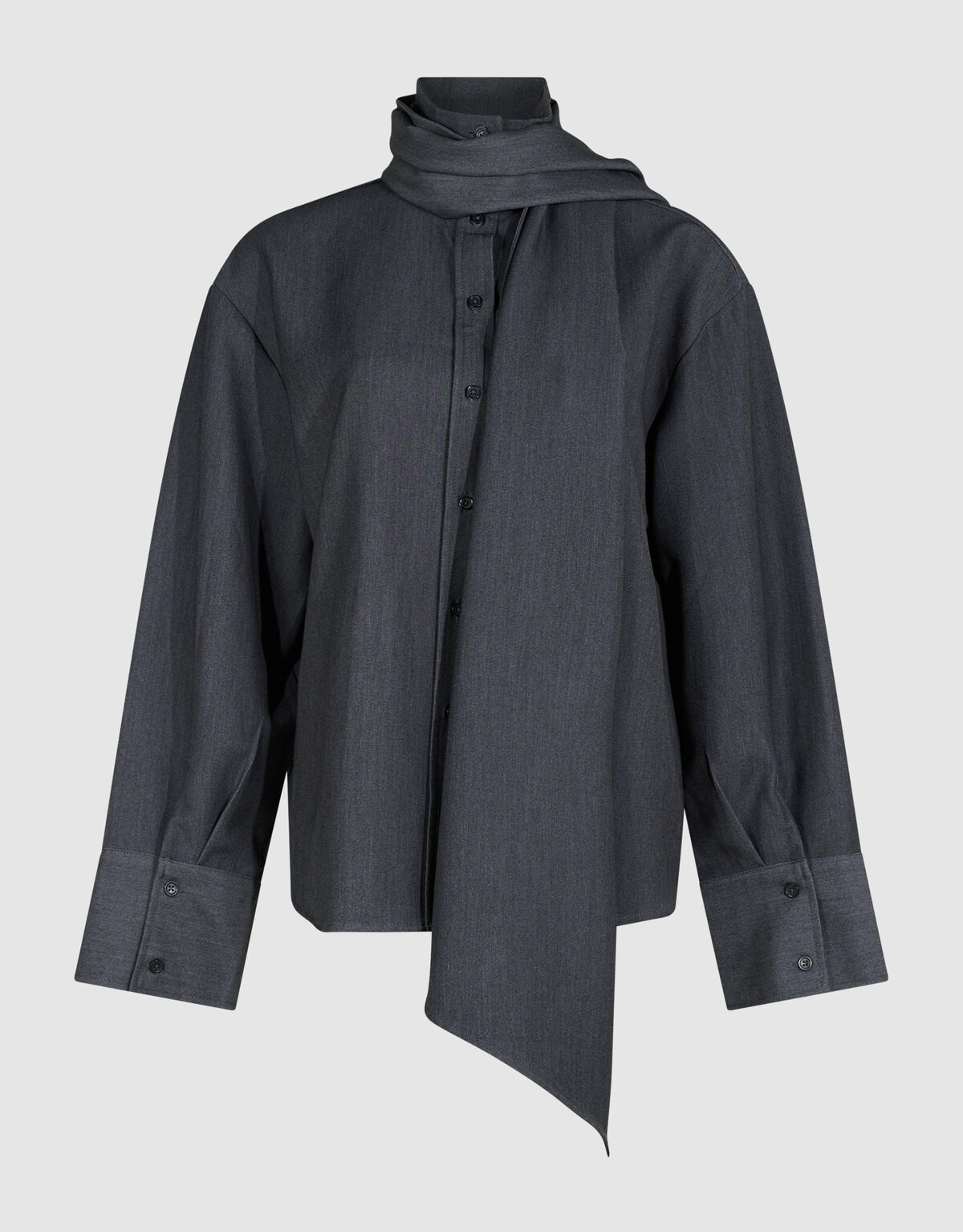 Oversized Tailored Bluse in Dunkelgrau By SHOEBY WOMEN
