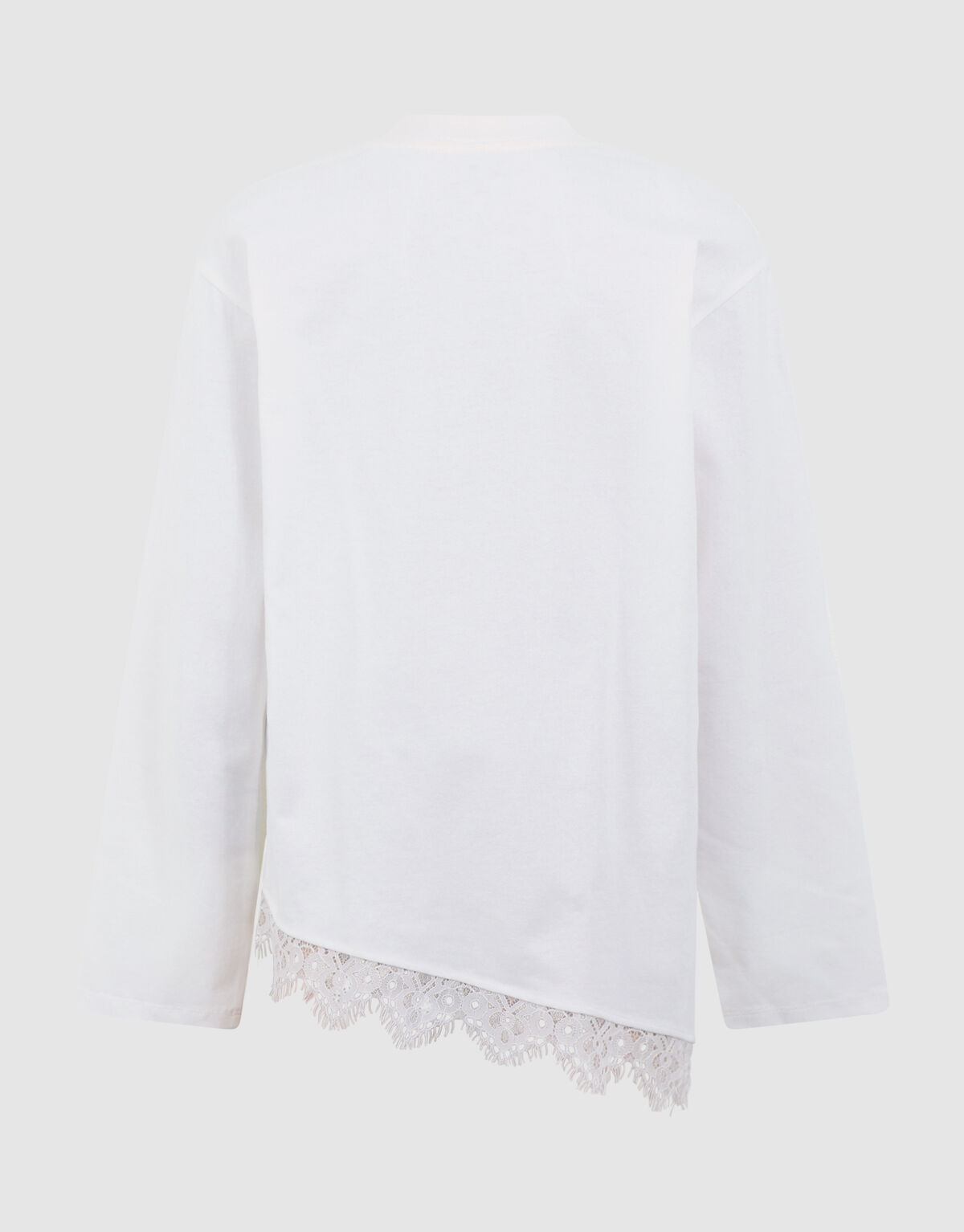 Asymmetrische Langarmshirt mit Spitze Wei&szlig; SHOEBY GIRLS