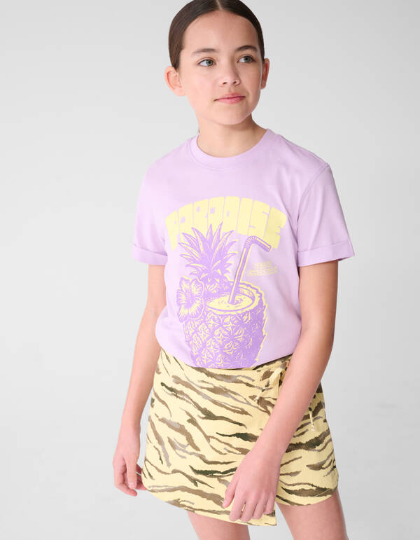 Paradise Artwork T-Shirt Helllila SHOEBY GIRLS