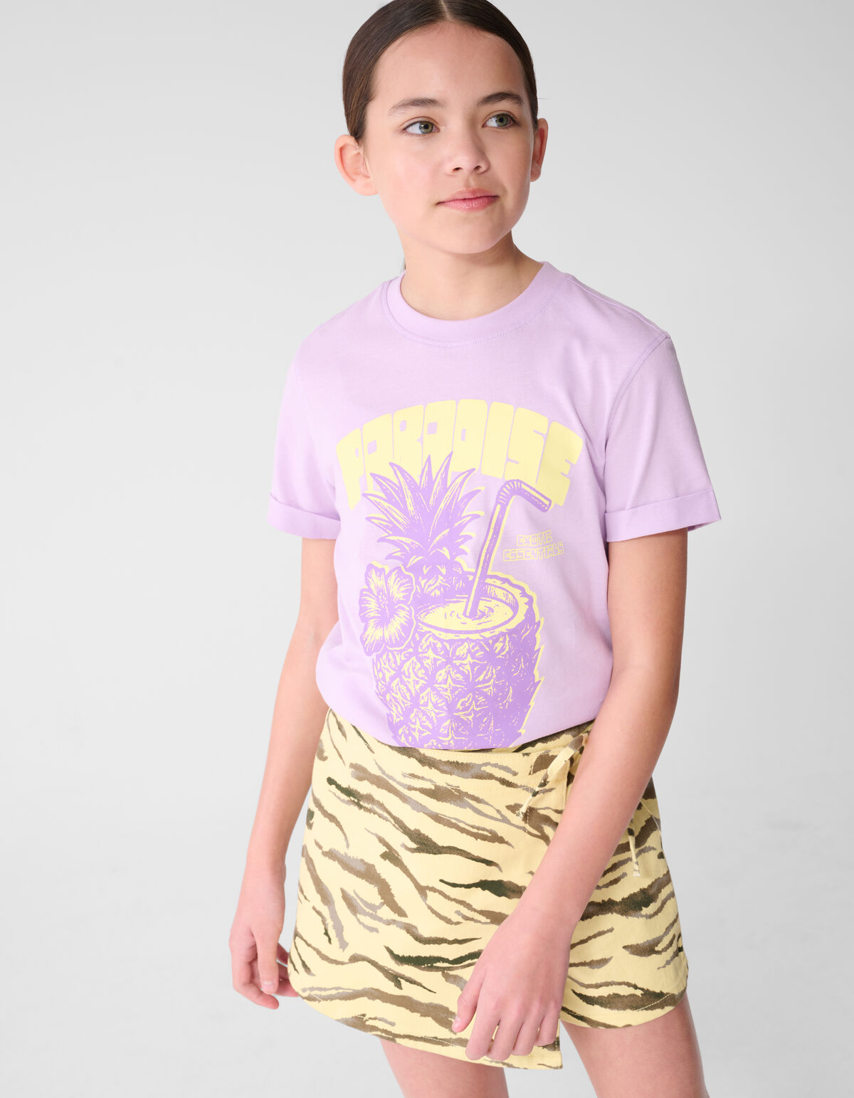 Paradise Artwork T-Shirt Helllila SHOEBY GIRLS