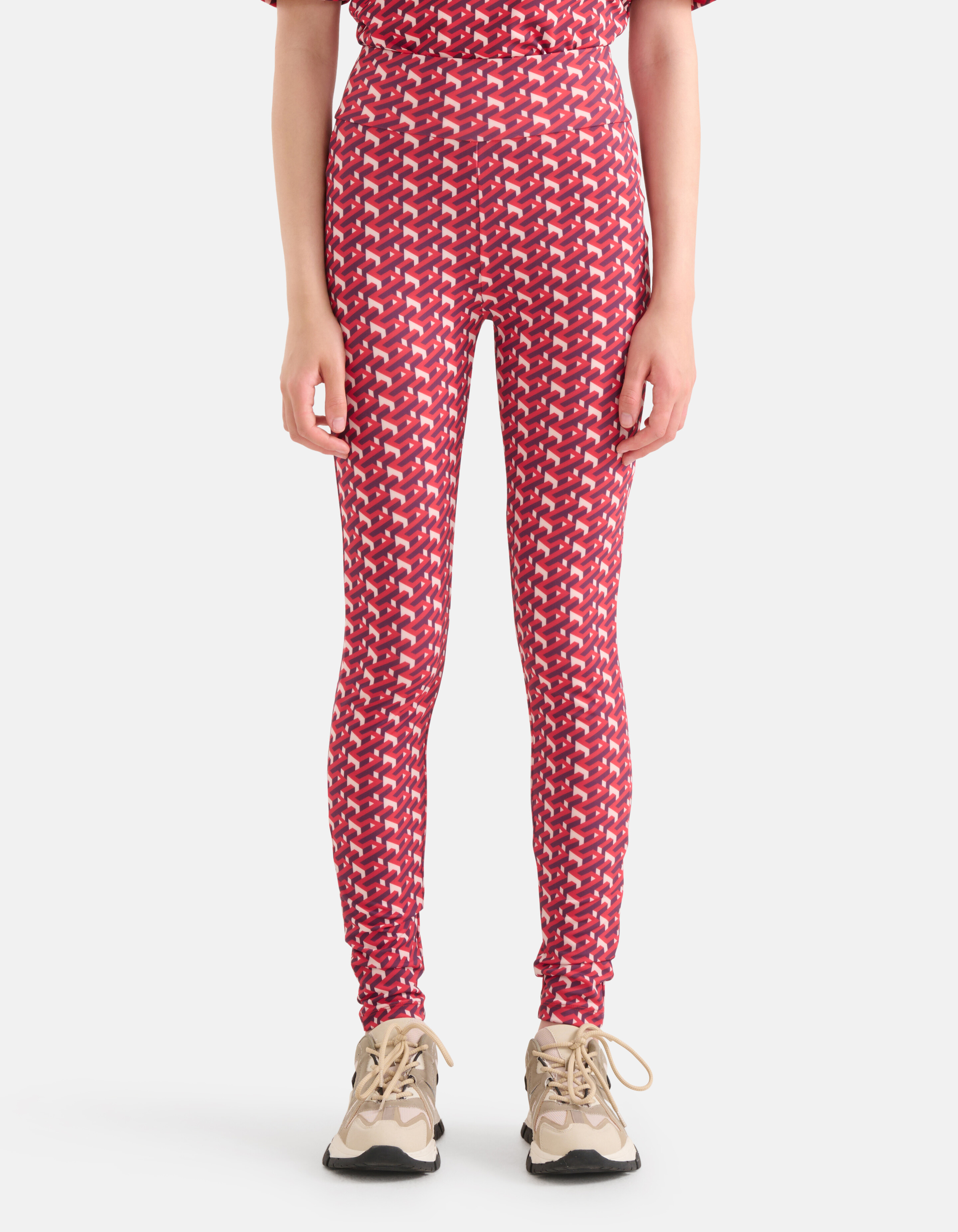 Grafische Reise-Leggings Rot SHOEBY WOMEN
