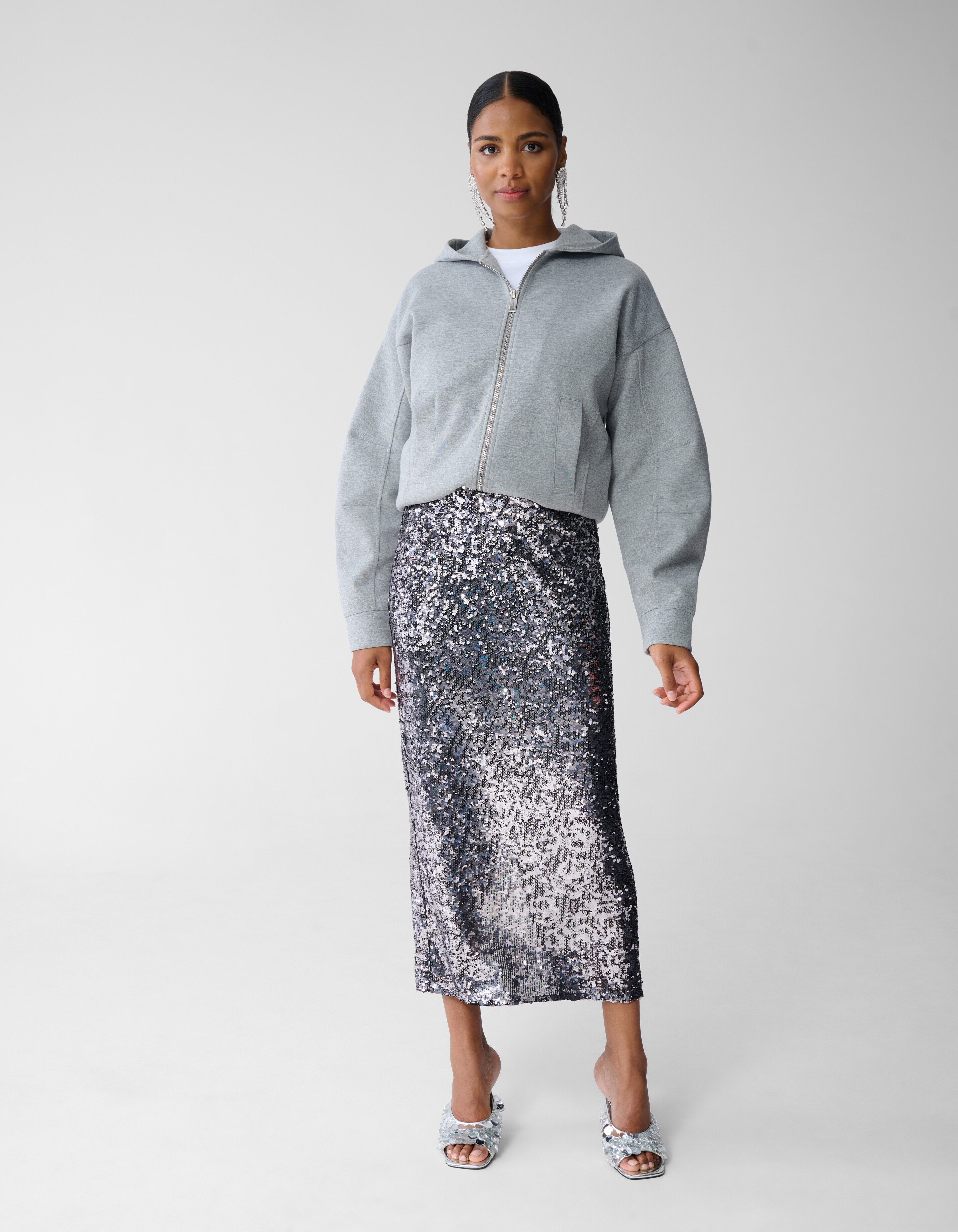 Sequin Maxi Rock Dunkelgrau Von Fred SHOEBY WOMEN