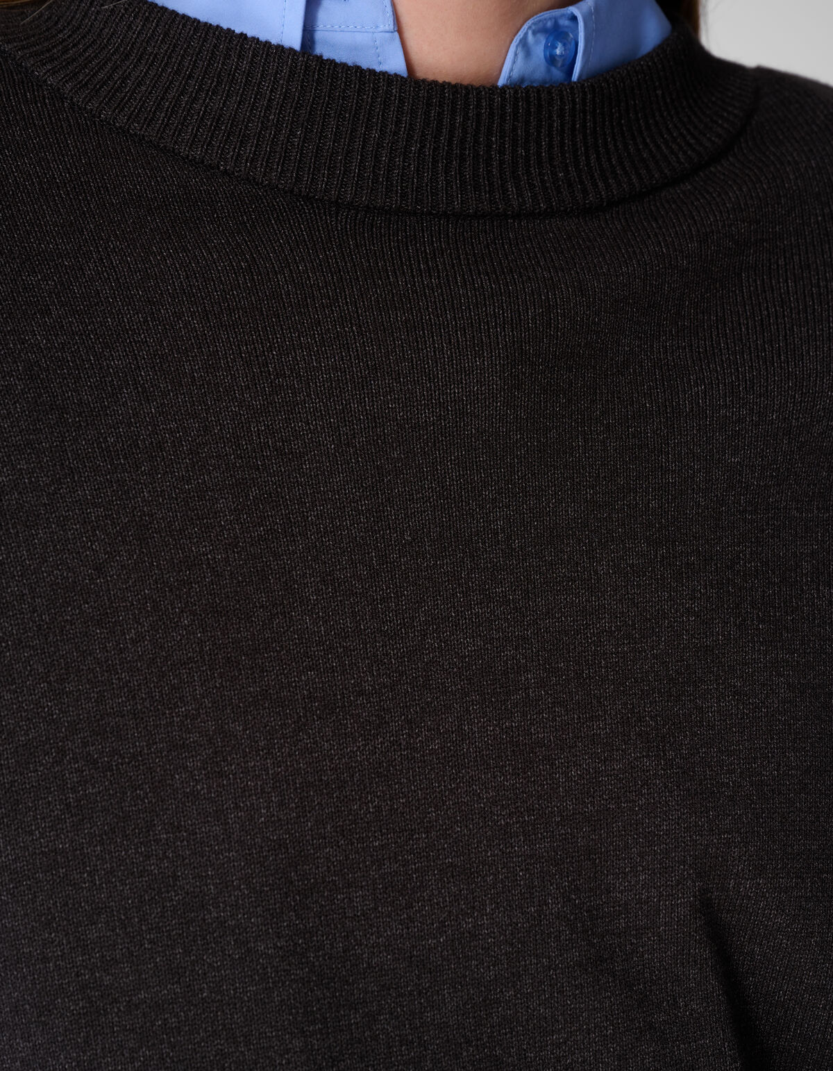 Shoulderpadded Strickpullover Dunkelgrau SHOEBY WOMEN
