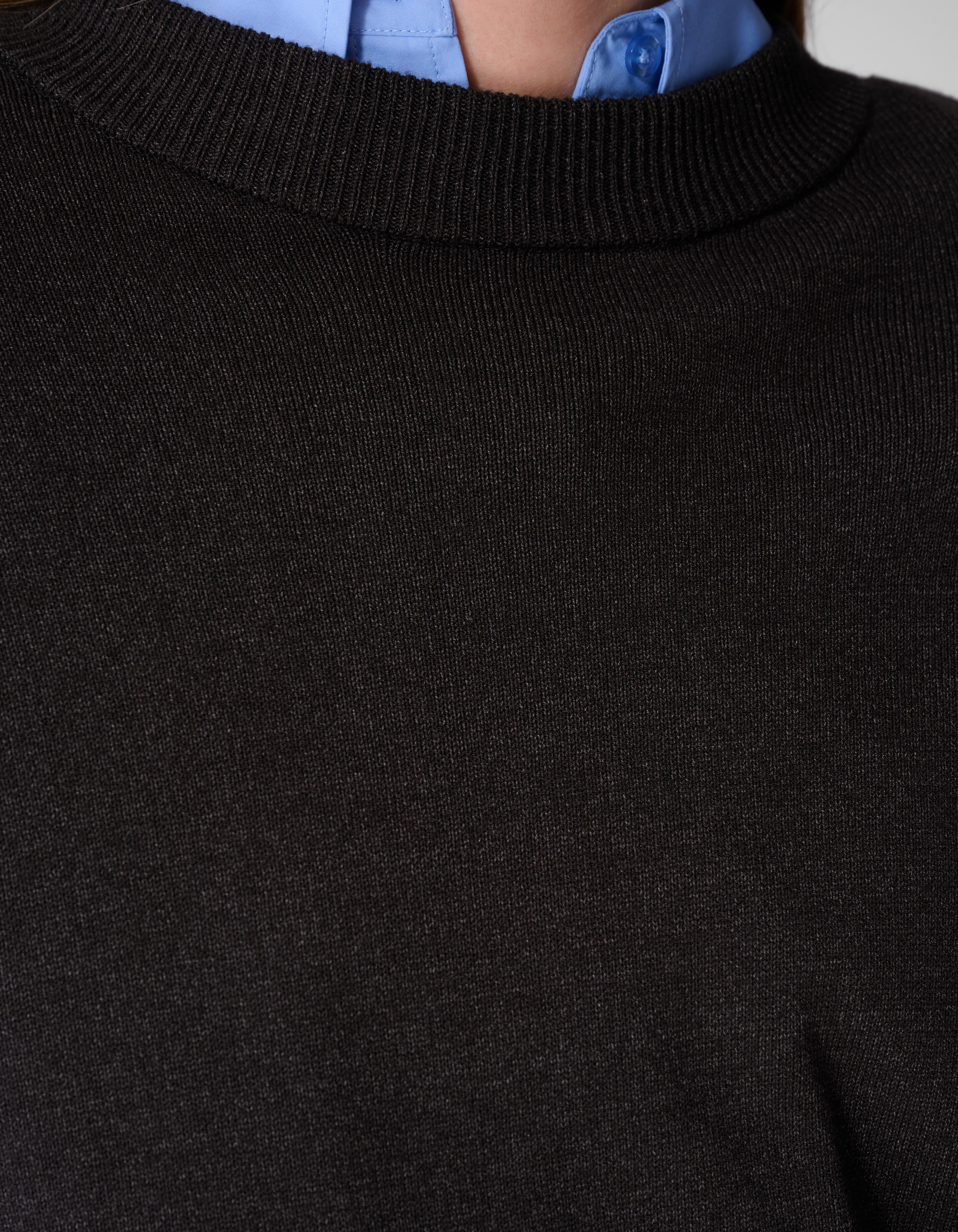 Shoulderpadded Strickpullover Dunkelgrau SHOEBY WOMEN