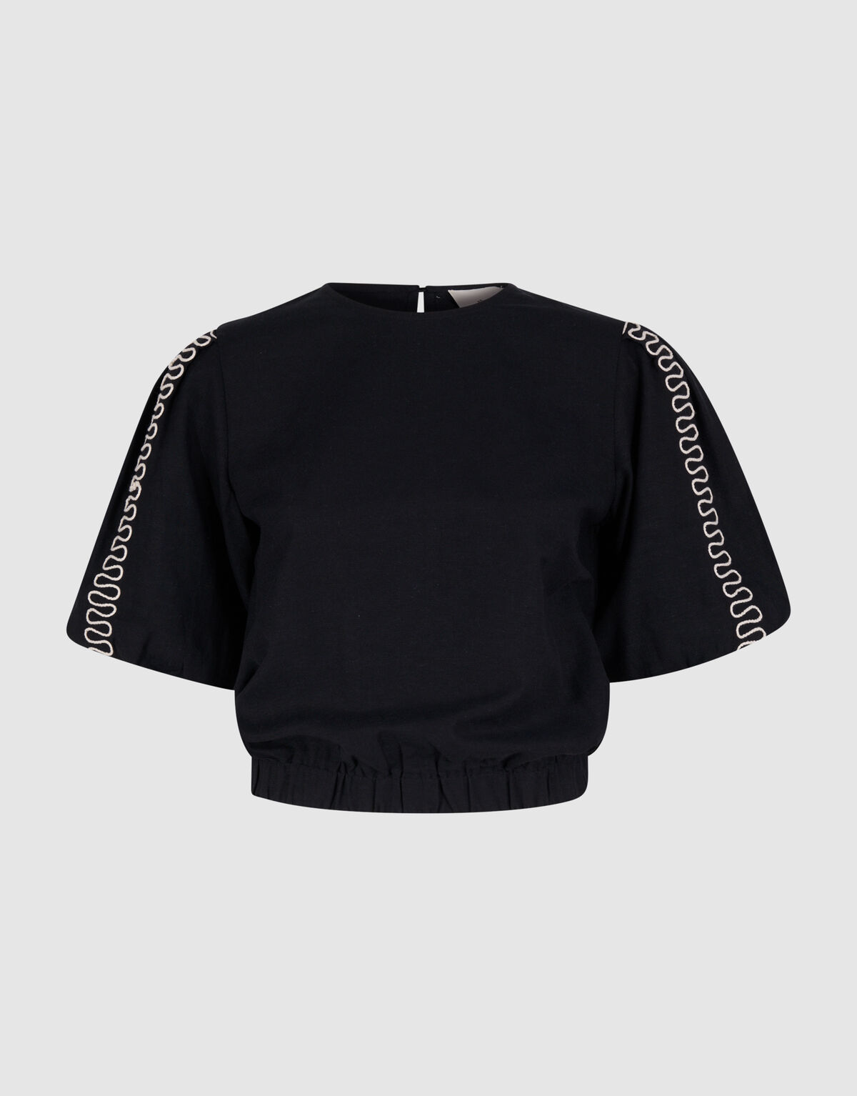 Besticktes Cropped Top Schwarz SHOEBY WOMEN