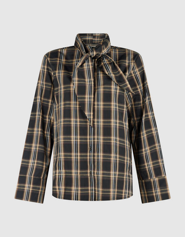 Bluse im Oversize-Schnitt mit Schal Braun SHOEBY WOMEN