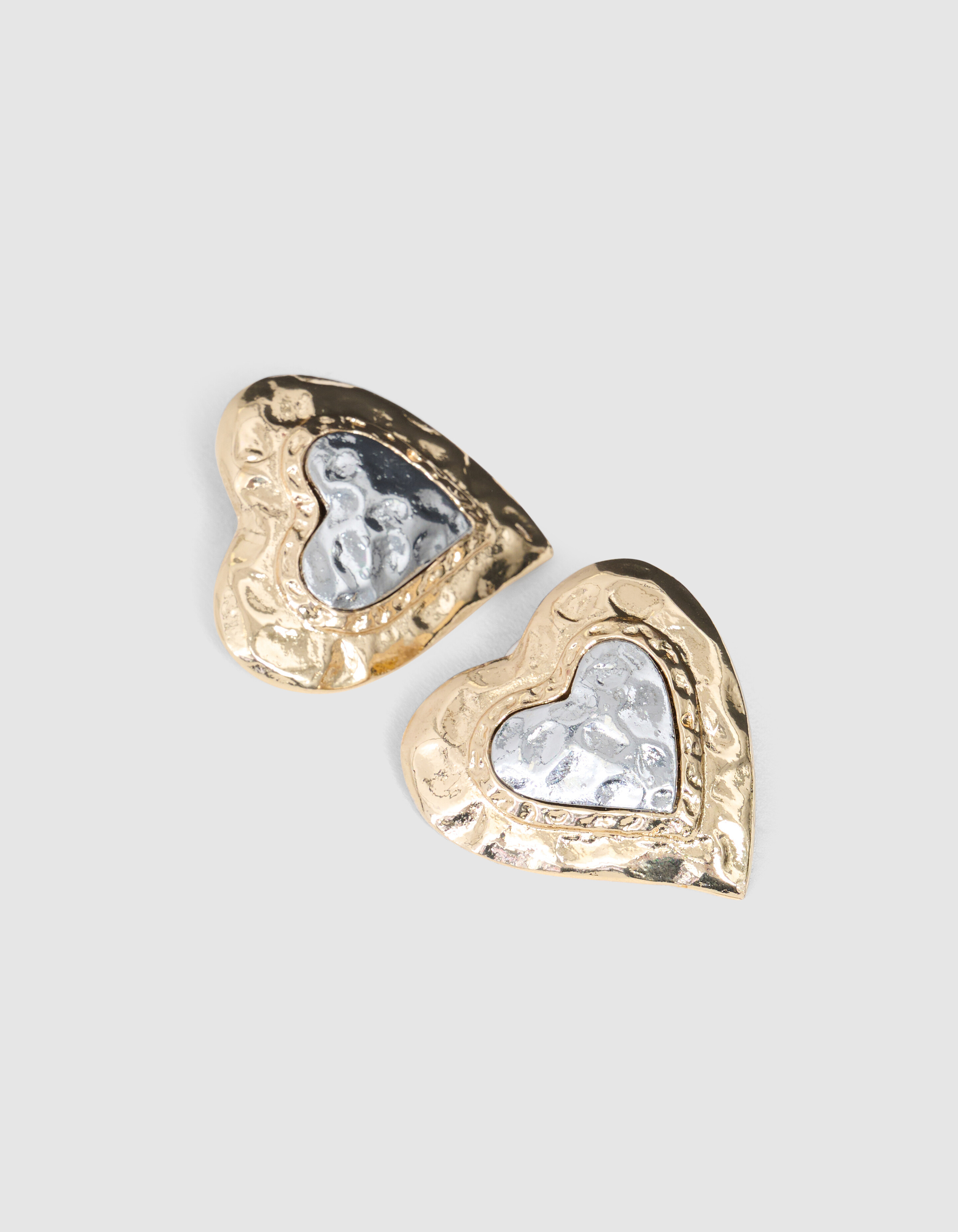 Hammerd Heart Ohrringe Gold SHOEBY ACCESSOIRES
