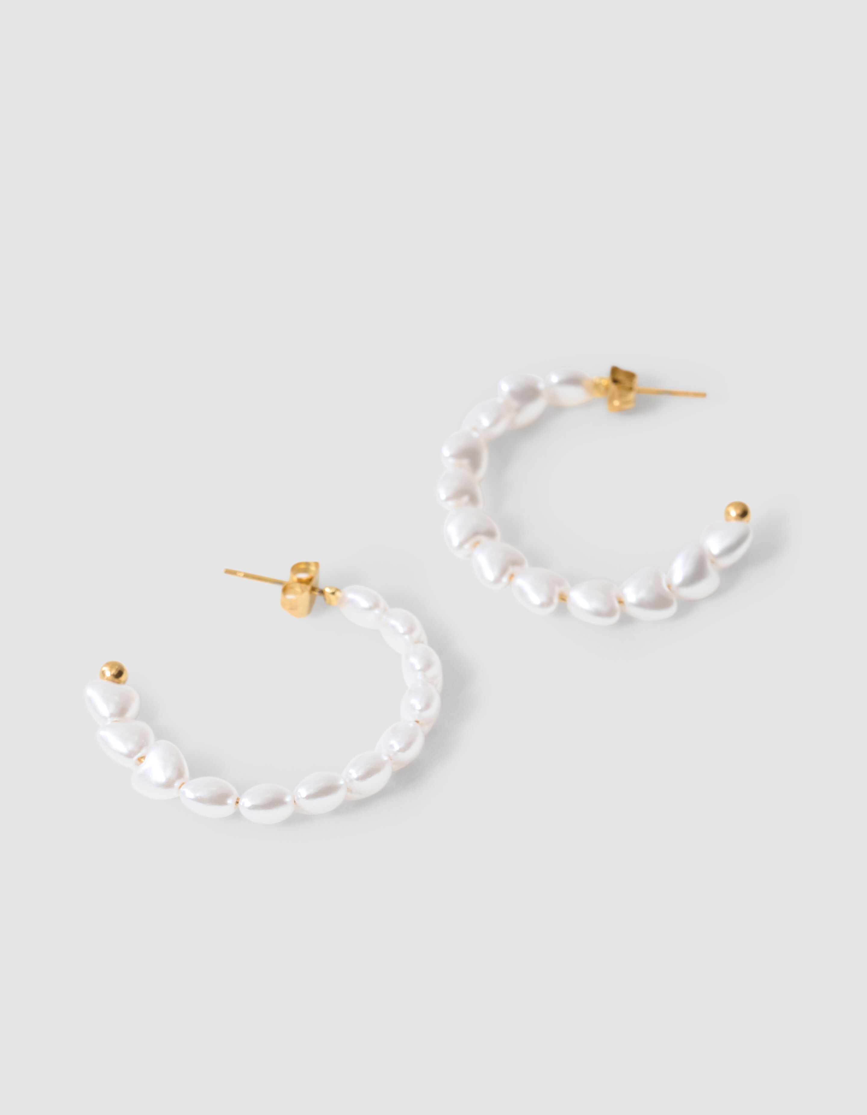 Herz Perle Ohrringe gebrochen Weiß SHOEBY ACCESSOIRES