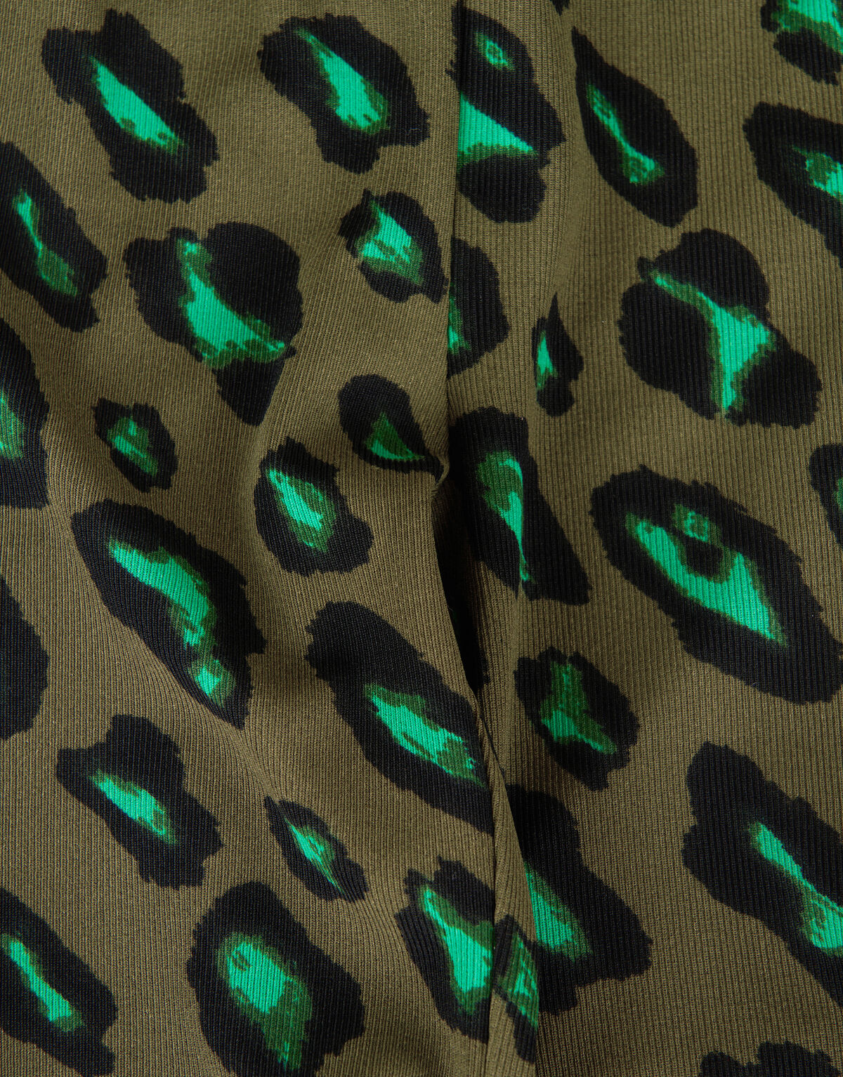 Schlaghose mit Leopardenmuster Dunkelgrün SHOEBY GIRLS