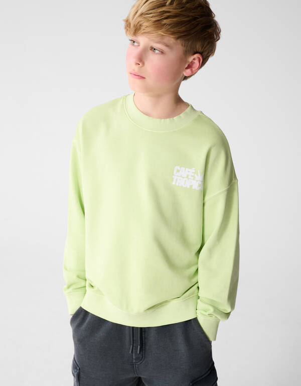 Caf&eacute; Tropico Artwork Pullover Hellgr&uuml;n SHOEBY BOYS