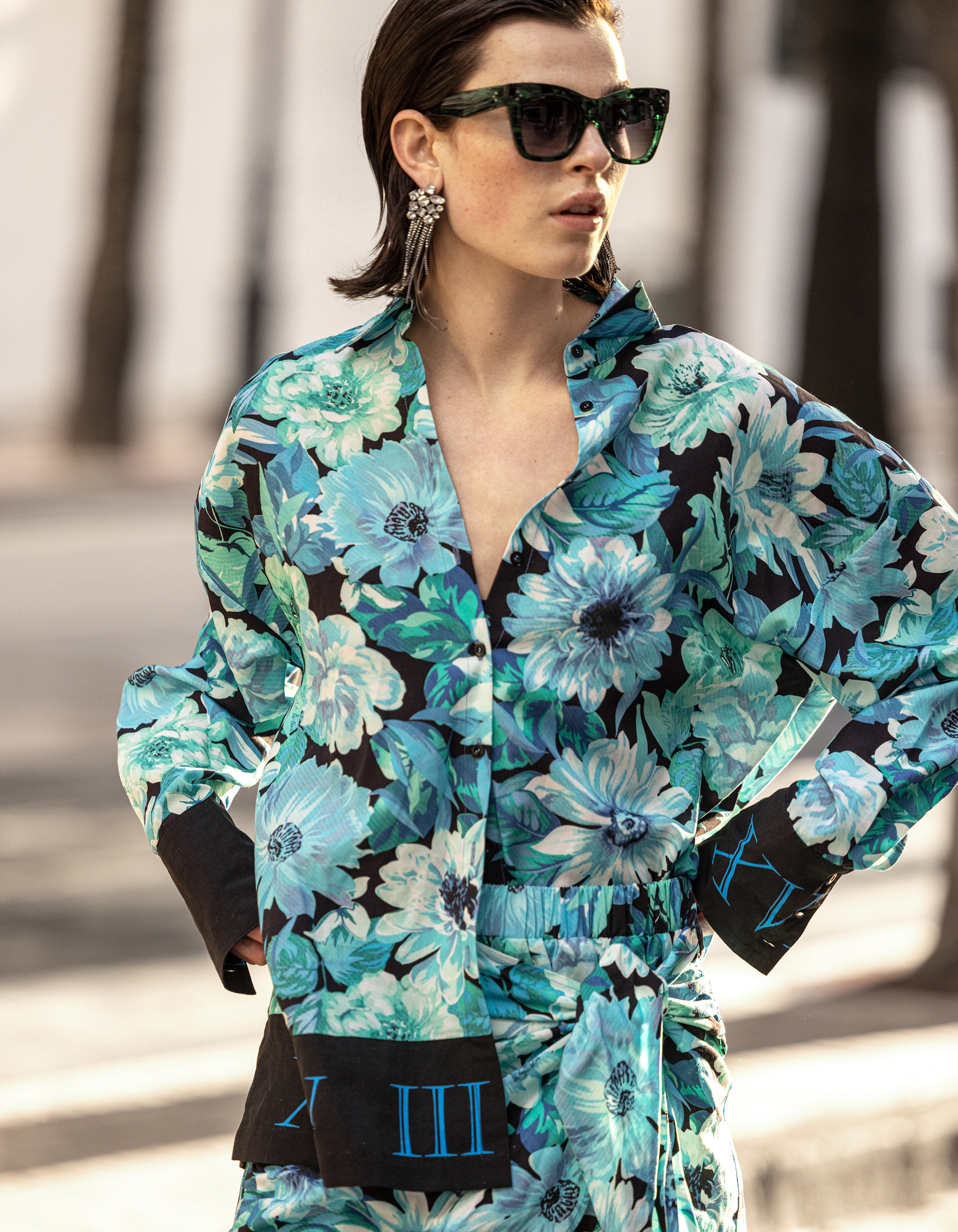 Bluse mit Blumendruck Blau SHOEBY WOMEN
