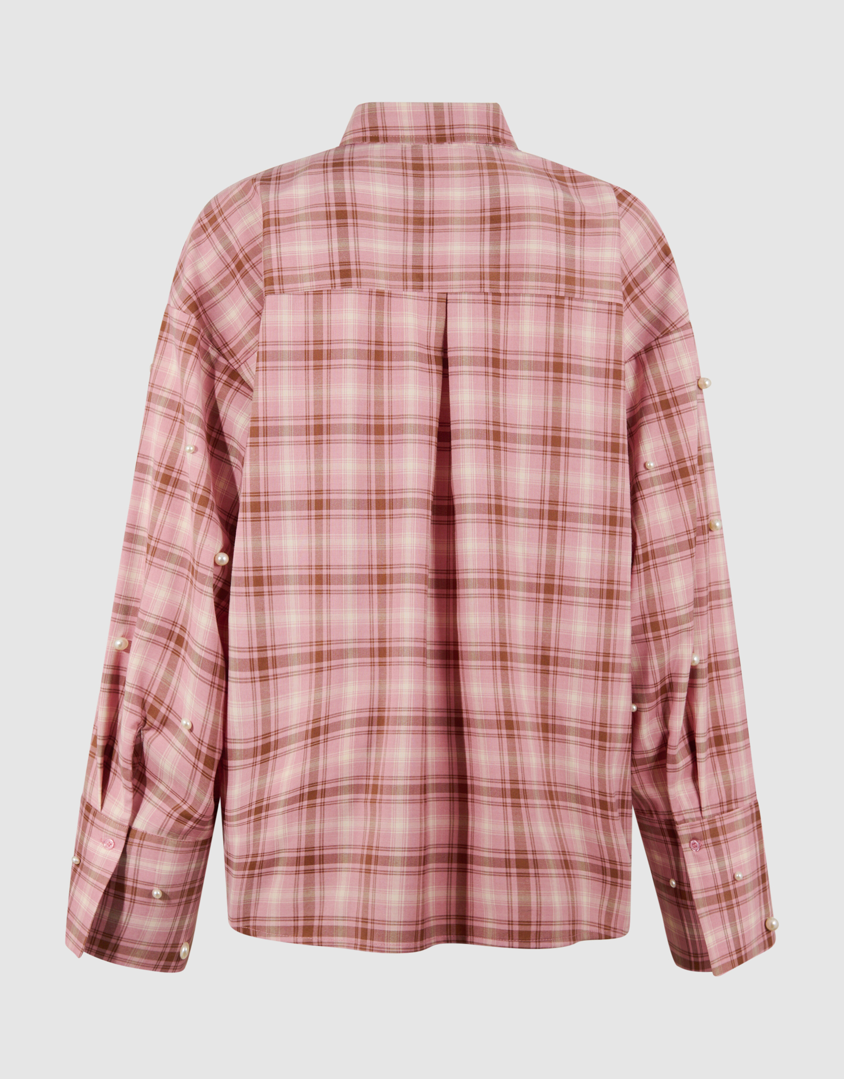 Karierte Perlenbluse Rosa SHOEBY WOMEN