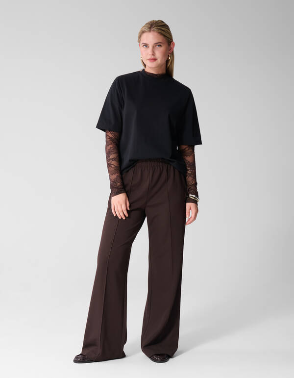 Basic-Hose mit weitem Bein Dunkelbraun SHOEBY WOMEN