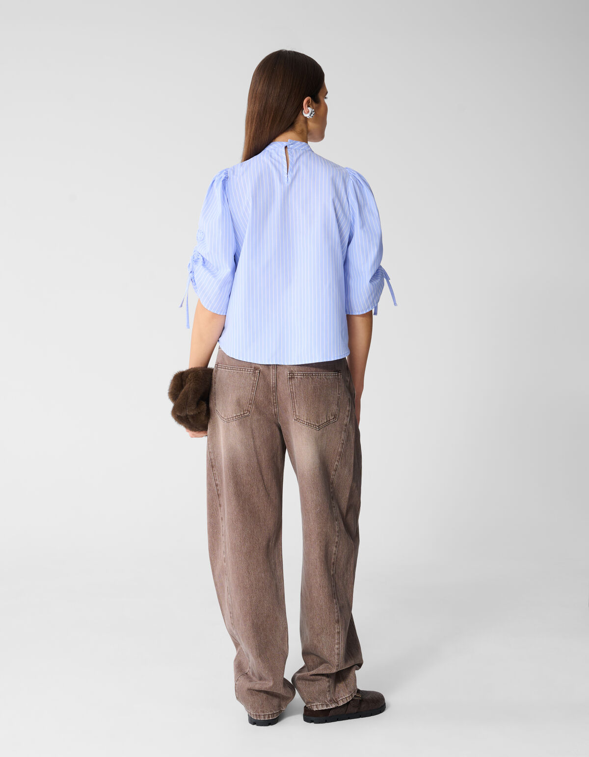 Nadelstreifenbluse Blau SHOEBY WOMEN