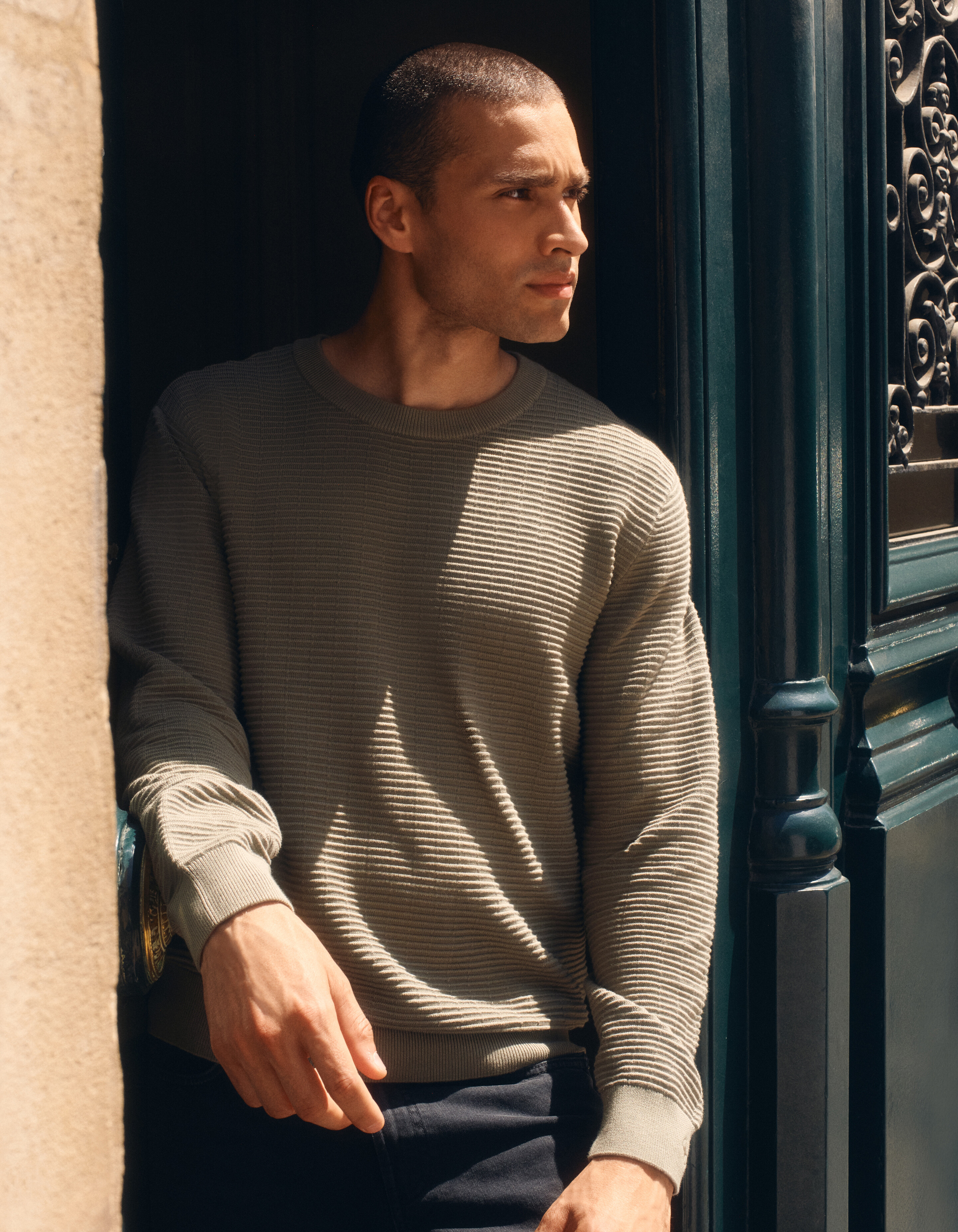 Rippstrick Pullover Grun SHOEBY MEN