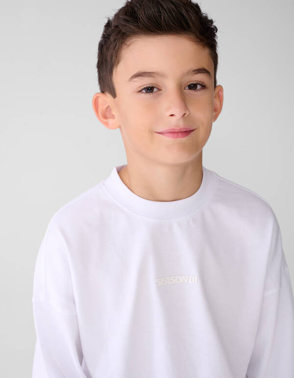 Basic Langarmshirt Wei&szlig; SHOEBY BOYS