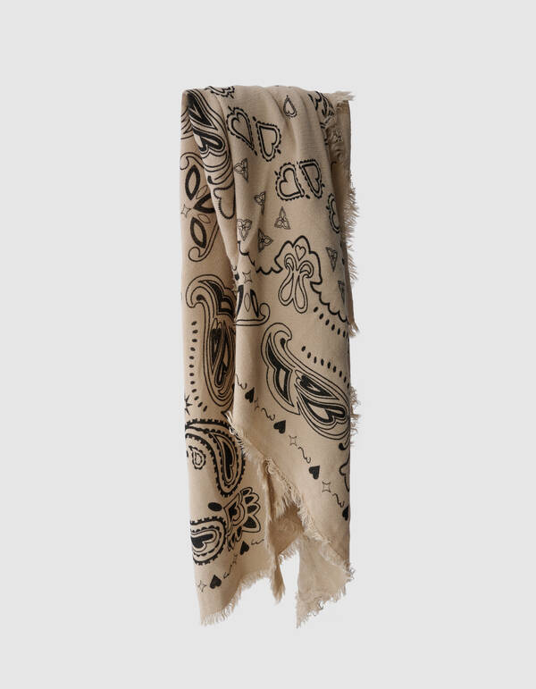 Quadratischer Schal mit Paisleymuster in Beige SHOEBY ACCESSOIRES
