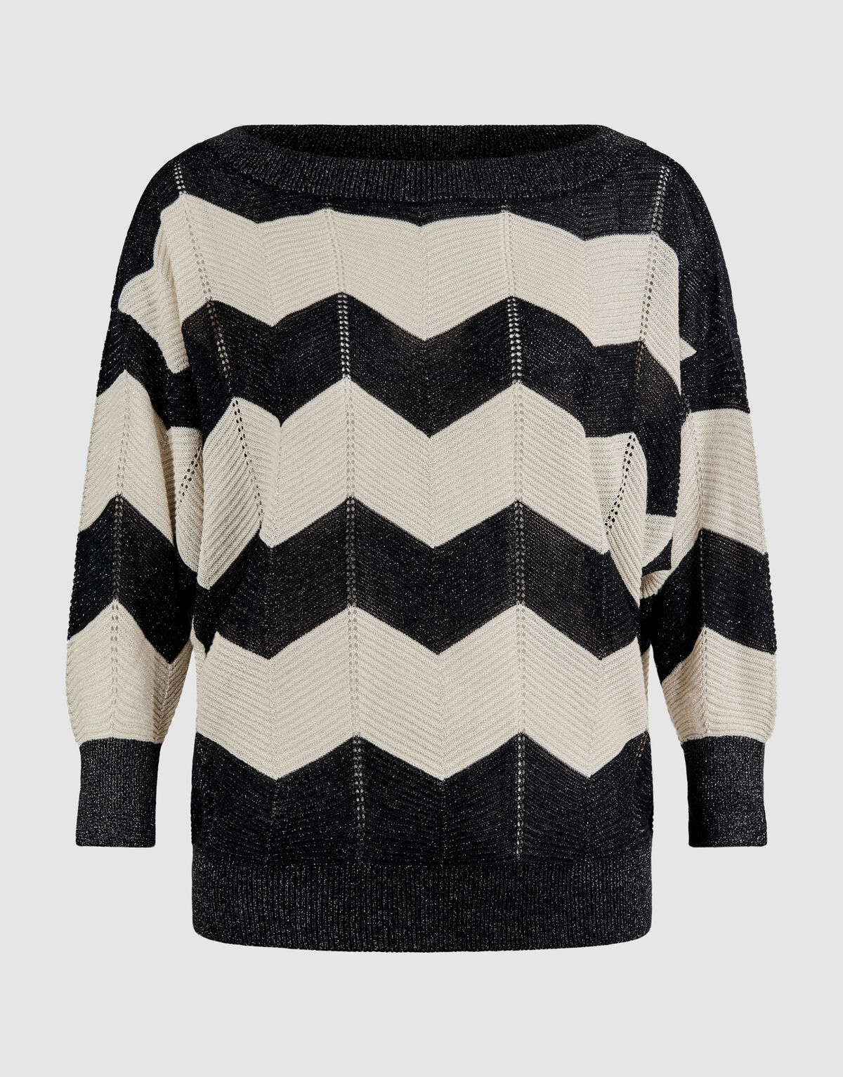 Glitzer Streifen Fledermaus Pullover Sand SHOEBY WOMEN