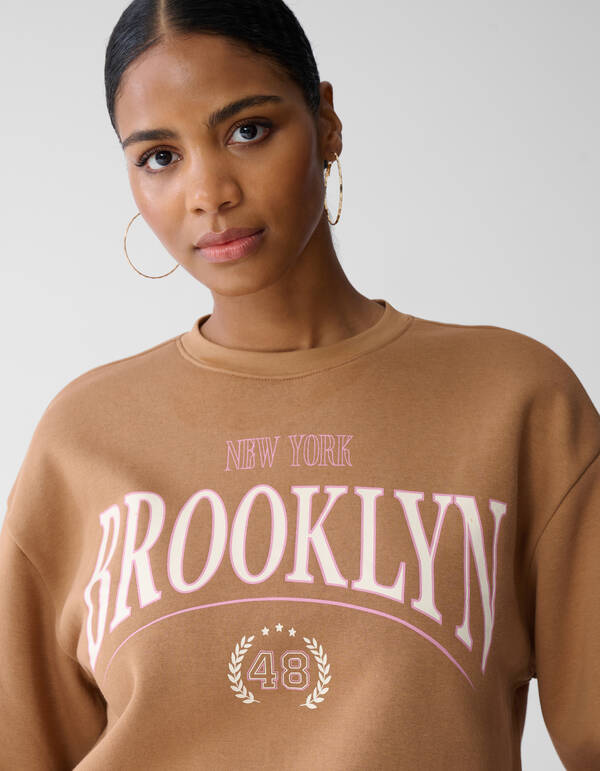 Oversized-College-Pullover Braun Von Fred SHOEBY WOMEN