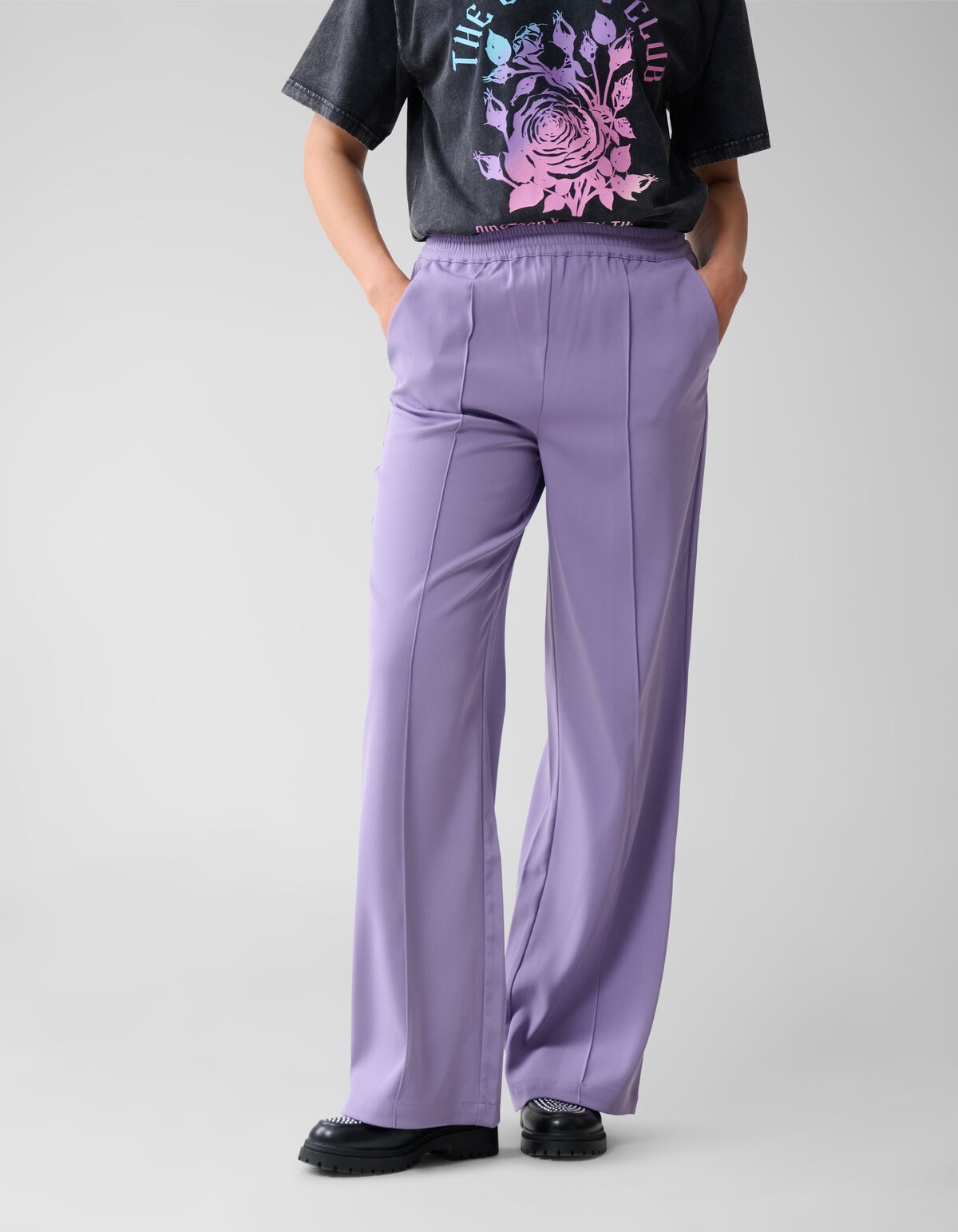 Basic-Hose mit weitem Bein Lila SHOEBY WOMEN