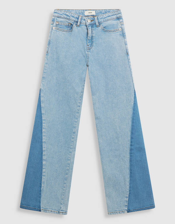 Zweifarbige, ausgestellte Jeans, gebleicht SHOEBY GIRLS