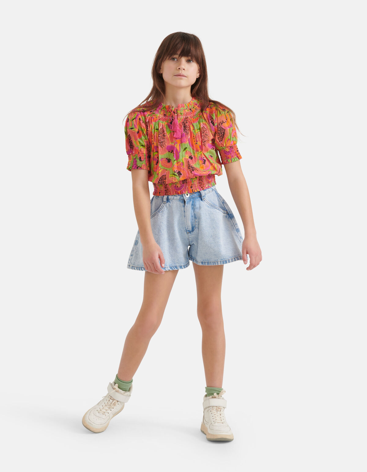 Weite Denim-Shorts Hellblau SHOEBY GIRLS