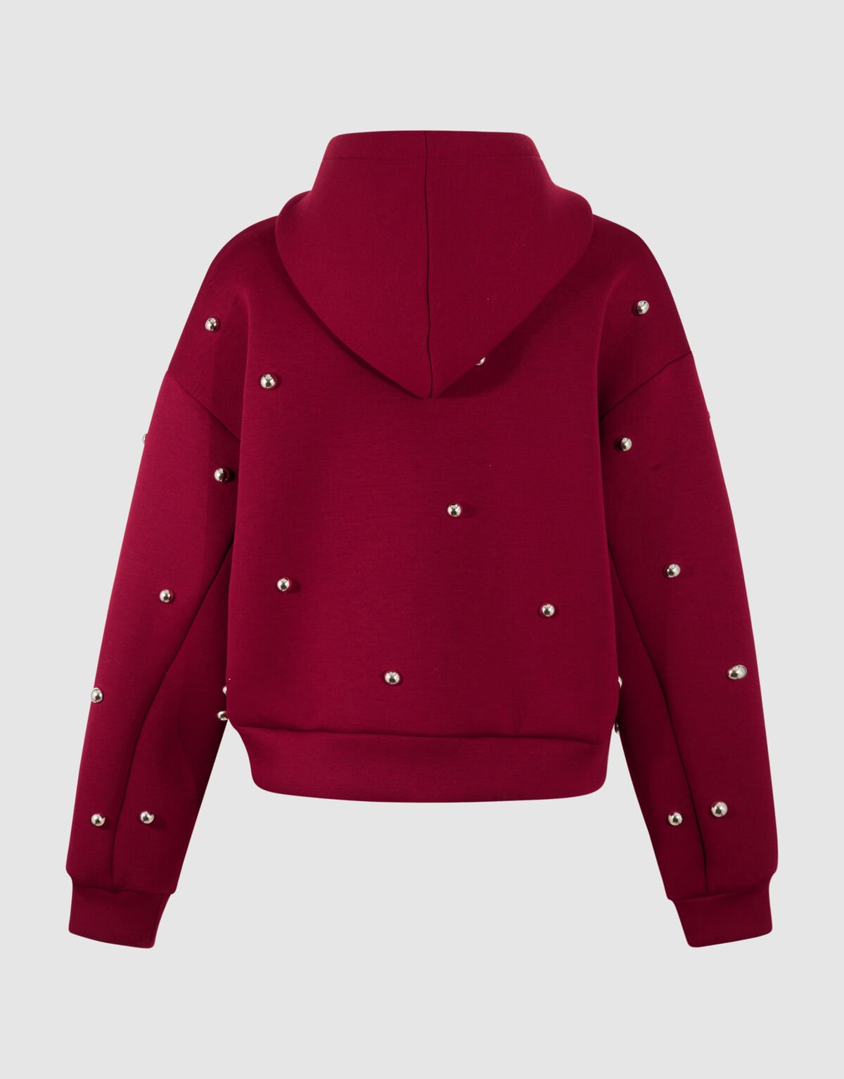 Oversize-Kapuzenweste mit Nieten, dunkelrot SHOEBY WOMEN