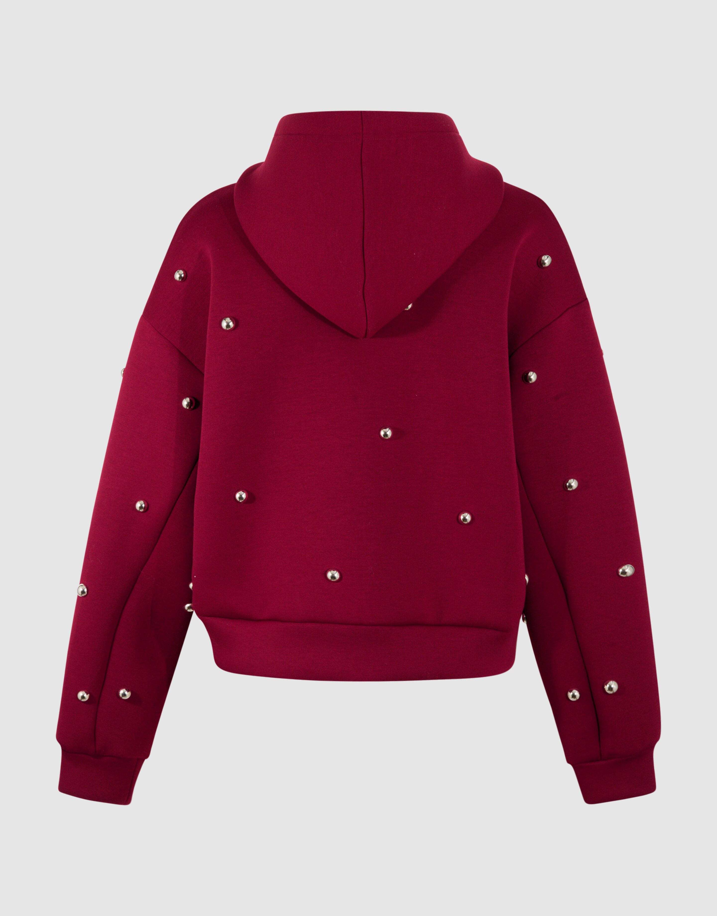 Oversize-Kapuzenweste mit Nieten, dunkelrot SHOEBY WOMEN