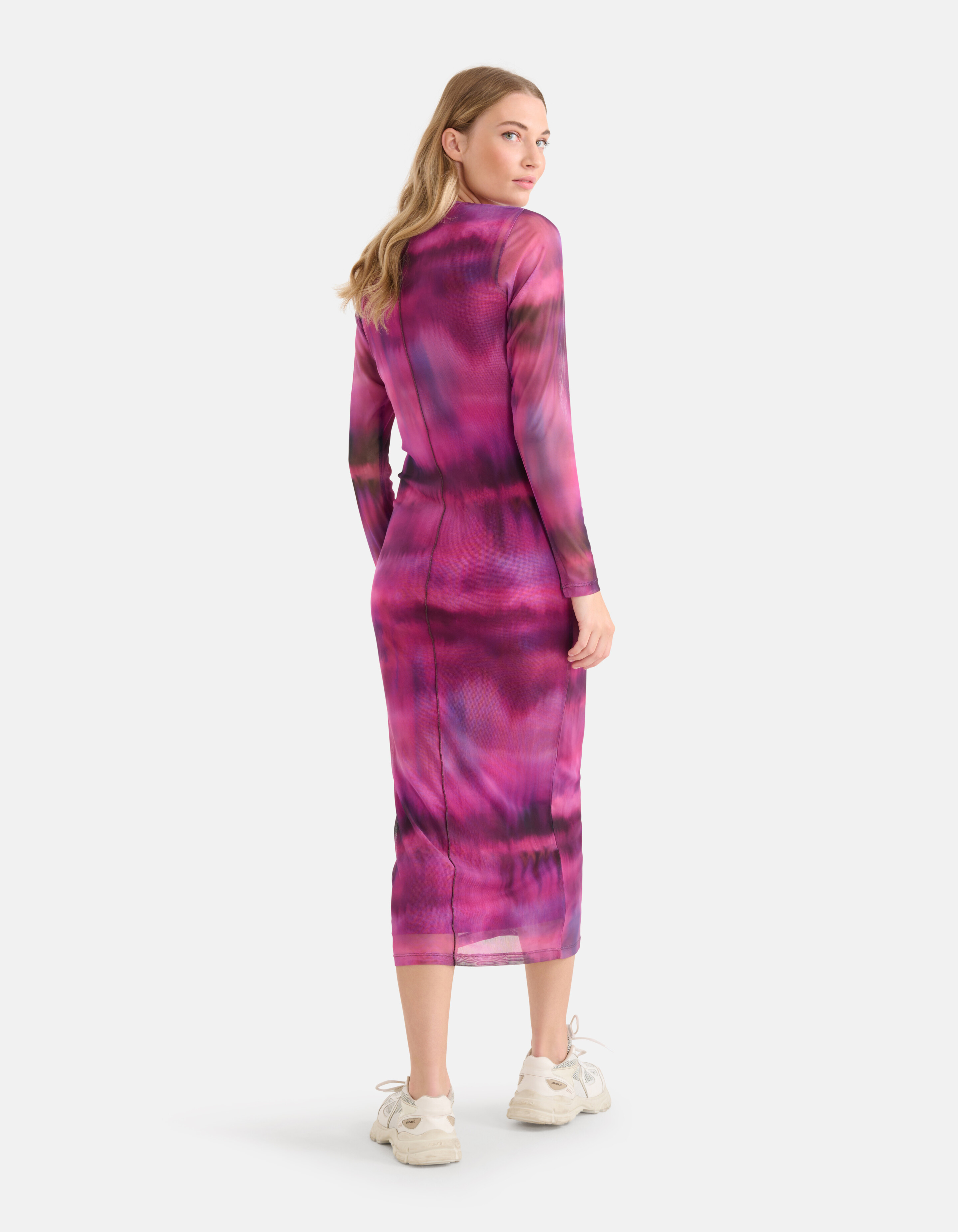 Blurry Stripe Mesh Kleid Pink SHOEBY WOMEN