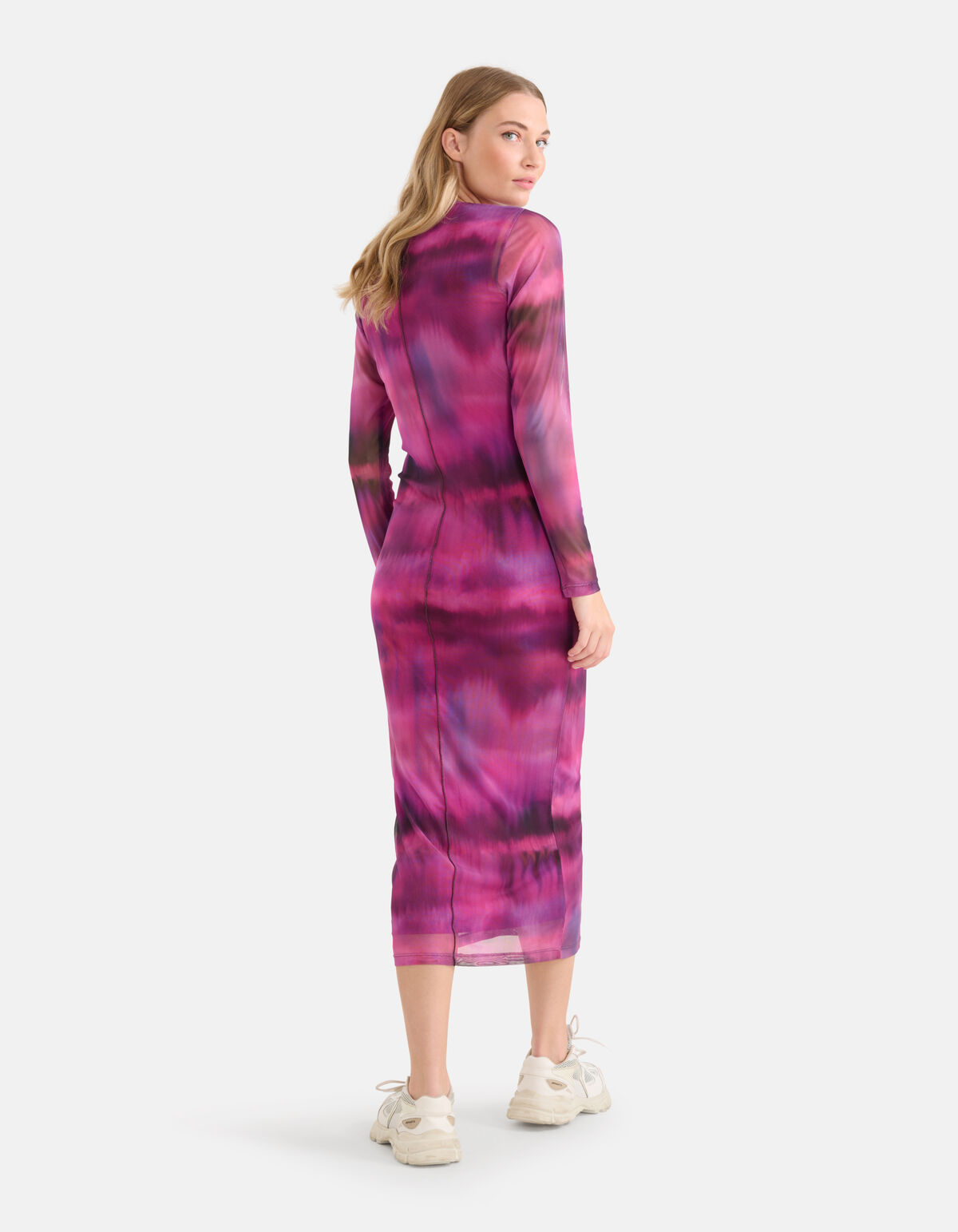 Blurry Stripe Mesh Kleid Pink SHOEBY WOMEN