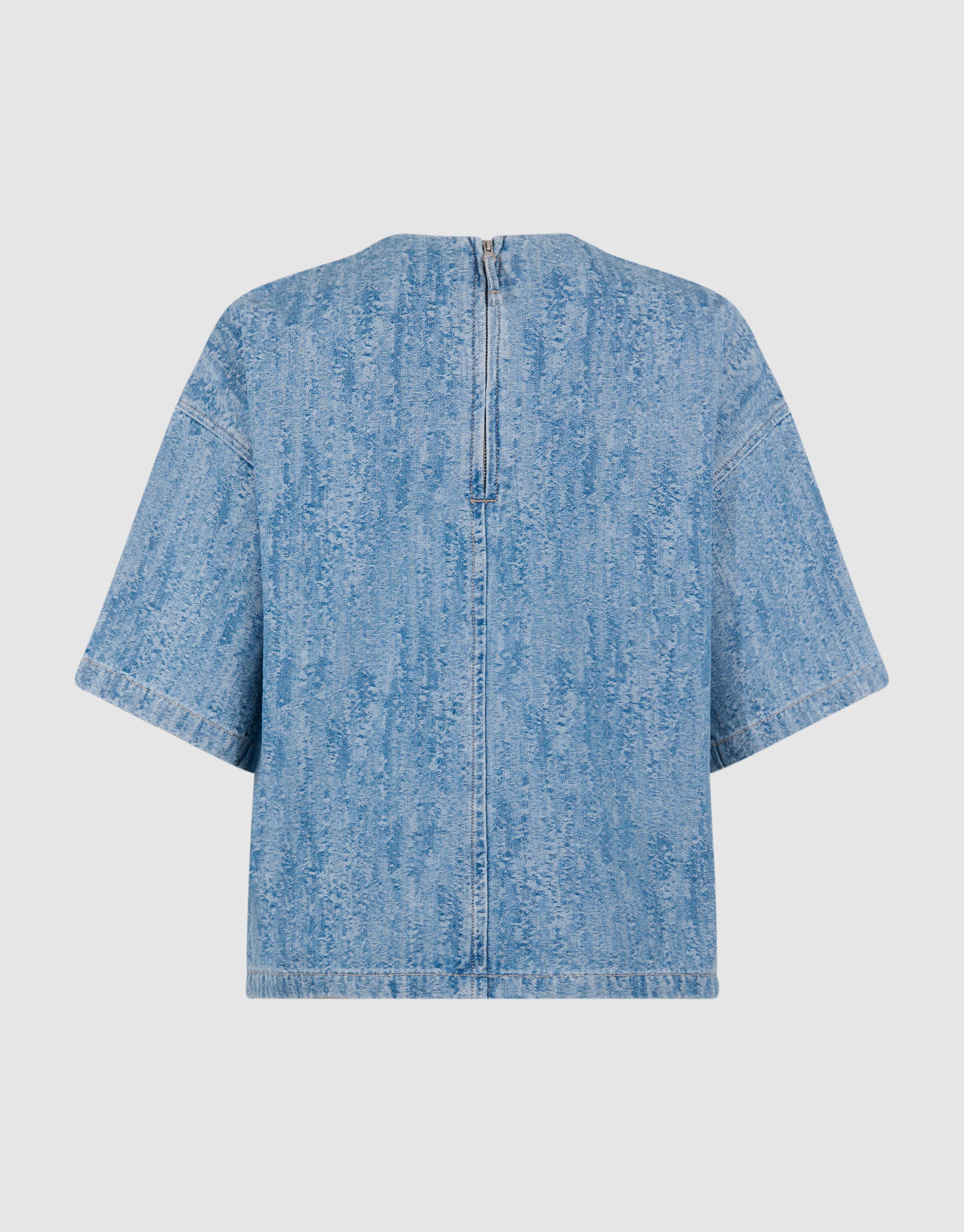 Oversized Jacquard Denim T-Shirt Blau SHOEBY WOMEN