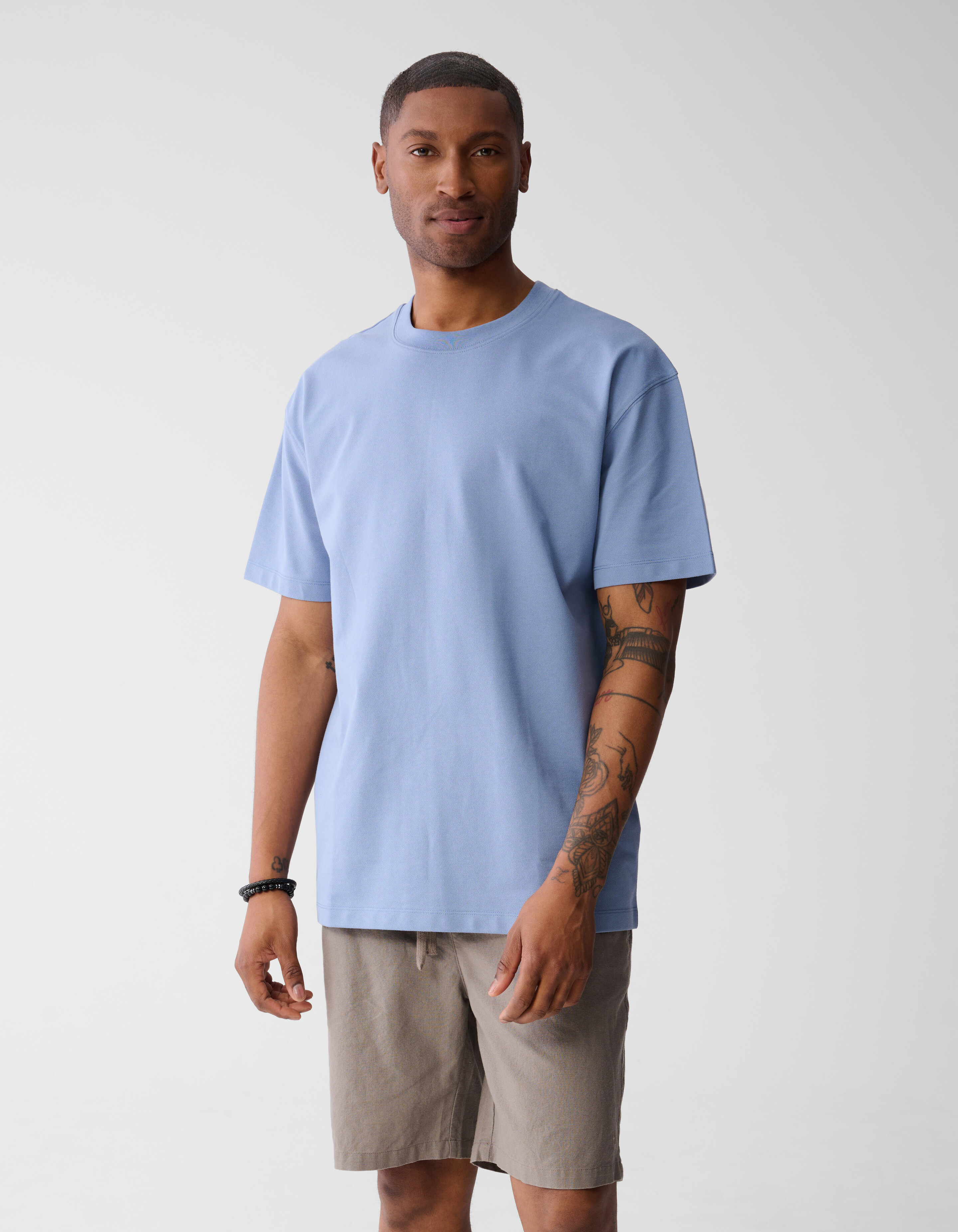 Gehäkeltes T-shirt Hellblau SHOEBY MEN