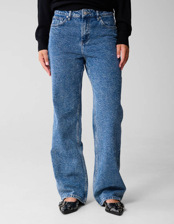 Jeans Structure mit weitem Bein in Mittelstein SHOEBY WOMEN